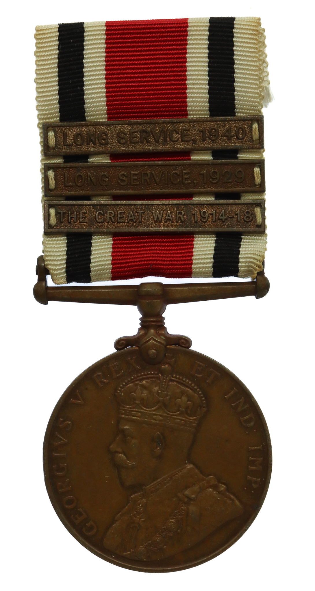 George V Special Constabulary Long Service Medal (3 Clasps - The Great War 1914-18, Long Service 1929, Long Service 1940) - George Wilson