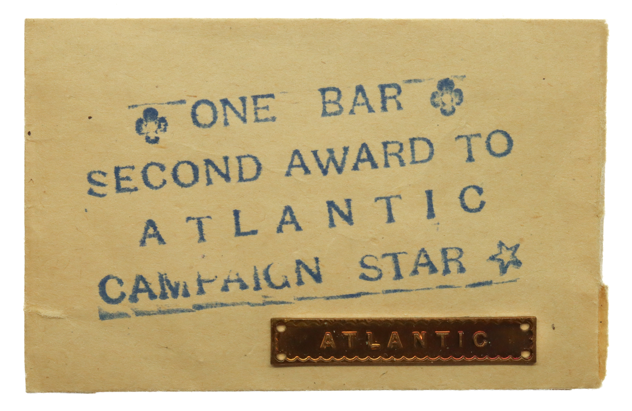 WW2 Atlantic Medal Clasp with Issue Packet