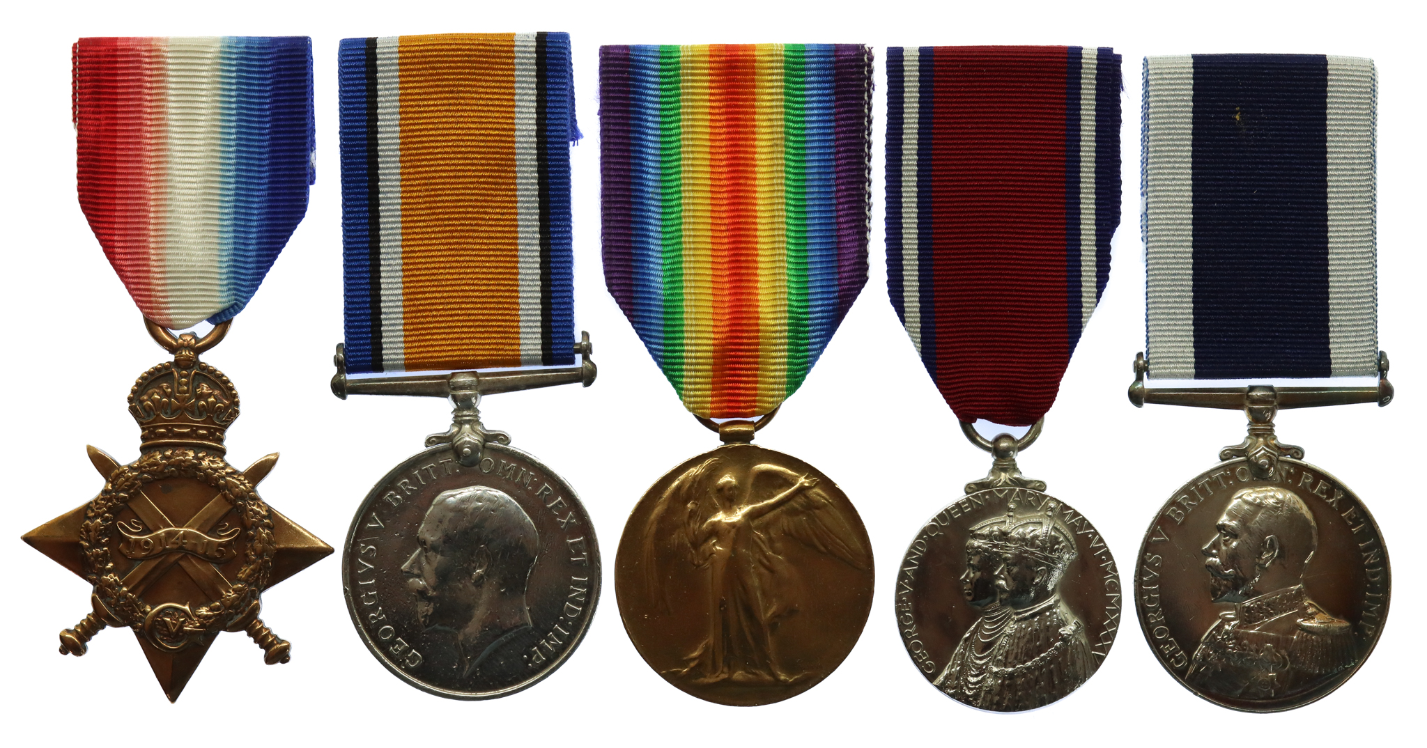 WW1 1914-15 Star Trio, 1935 Jubilee Medal and Royal Navy Long Service & Good Conduct Medal Group of Five - Chief Petty Officer G.S. Stephens, Royal Navy