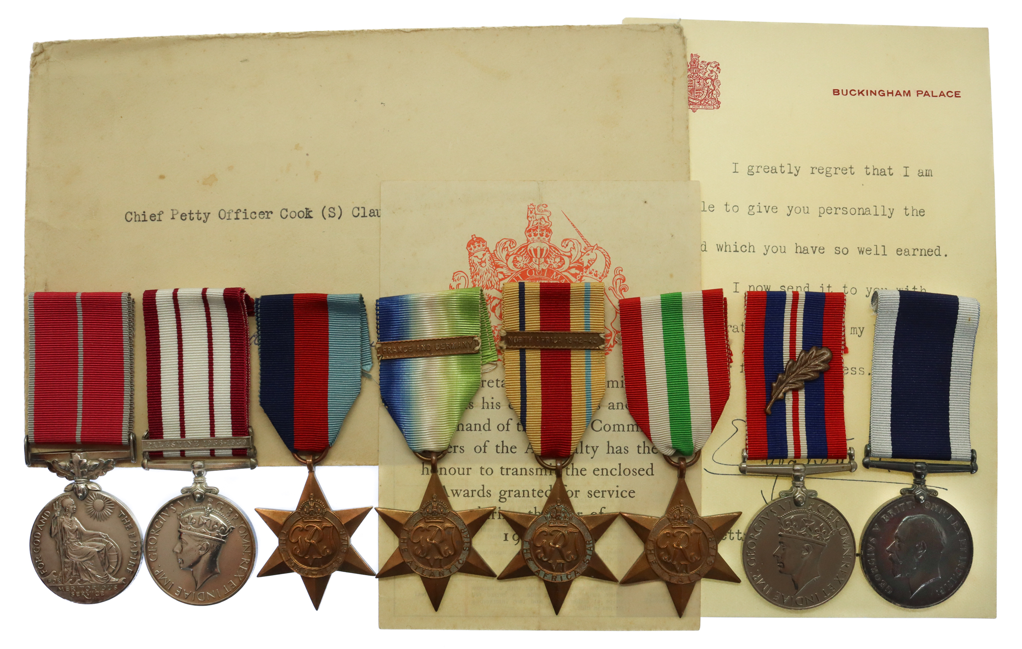 British Empire Medal (Military) and WW2 Operation Neptune Mentioned in Despatches Royal Navy LS&GC Medal Group of Eight - Chief Petty Officer Cook C.W. Hewison, Royal Navy