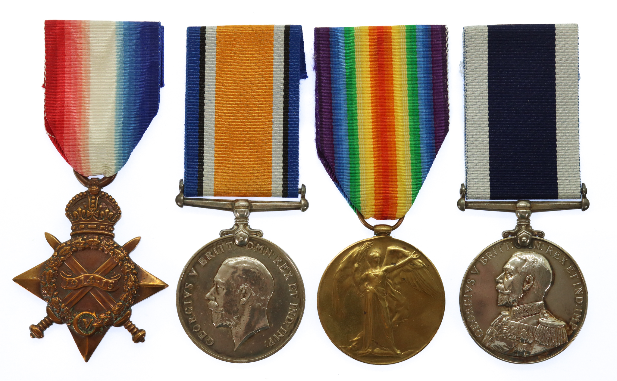 WW1 1914-15 Star Trio and Royal Navy Long Service & Good Conduct Medal Group of Four - C.E.R.A. 2nd Class J.G. Turner, Royal Navy