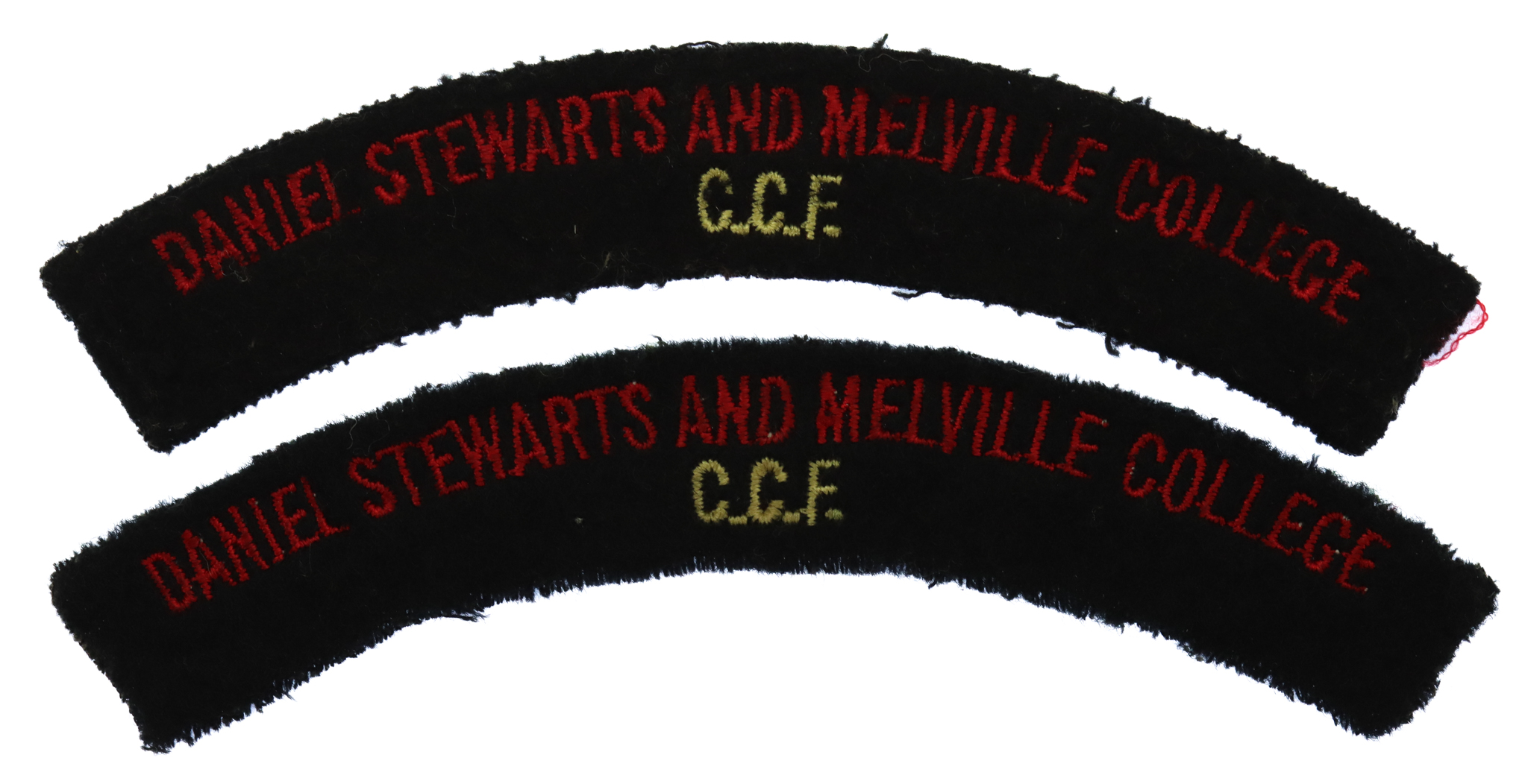 Pair of Daniel Stewarts and Melville College C.C.F. Cloth Shoulder Titles