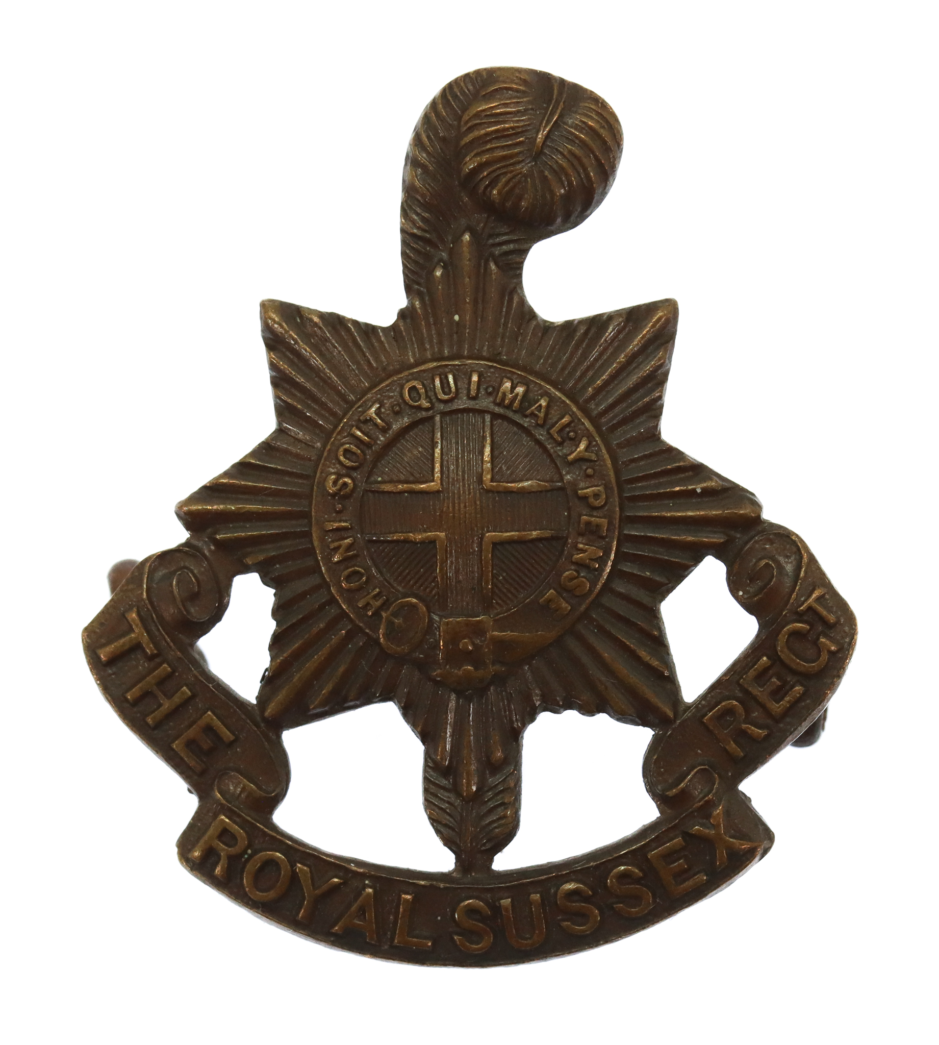 Royal Sussex Regiment Officer's Service Dress Collar Badge
