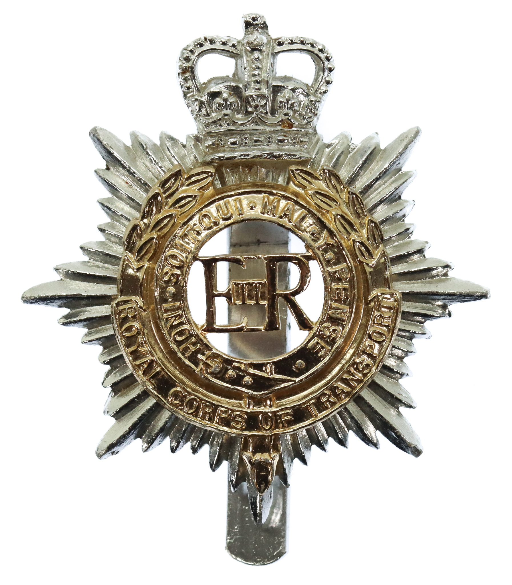 Royal Corps of Transport (R.C.T.) Anodised (Staybrite) Cap Badge
