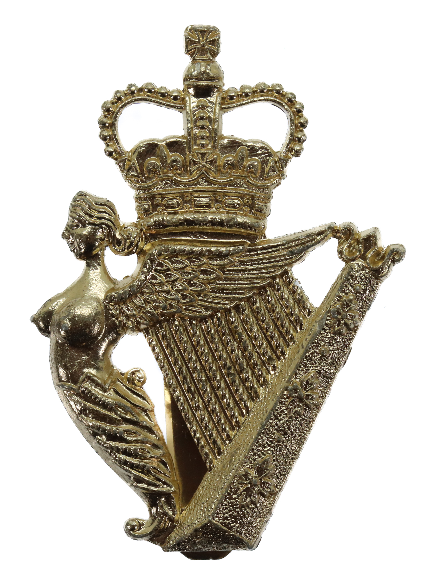 Ulster Defence Regiment (U.D.R.) Anodised (Staybrite) Cap Badge