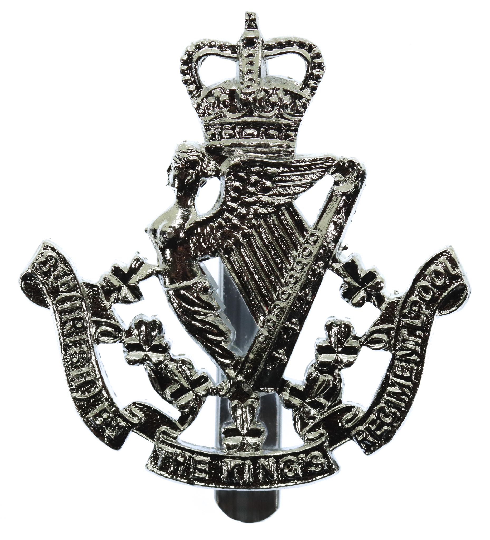8th (Irish) Bn. The King's (Liverpool) Regiment Anodised (Staybrite) Cap Badge