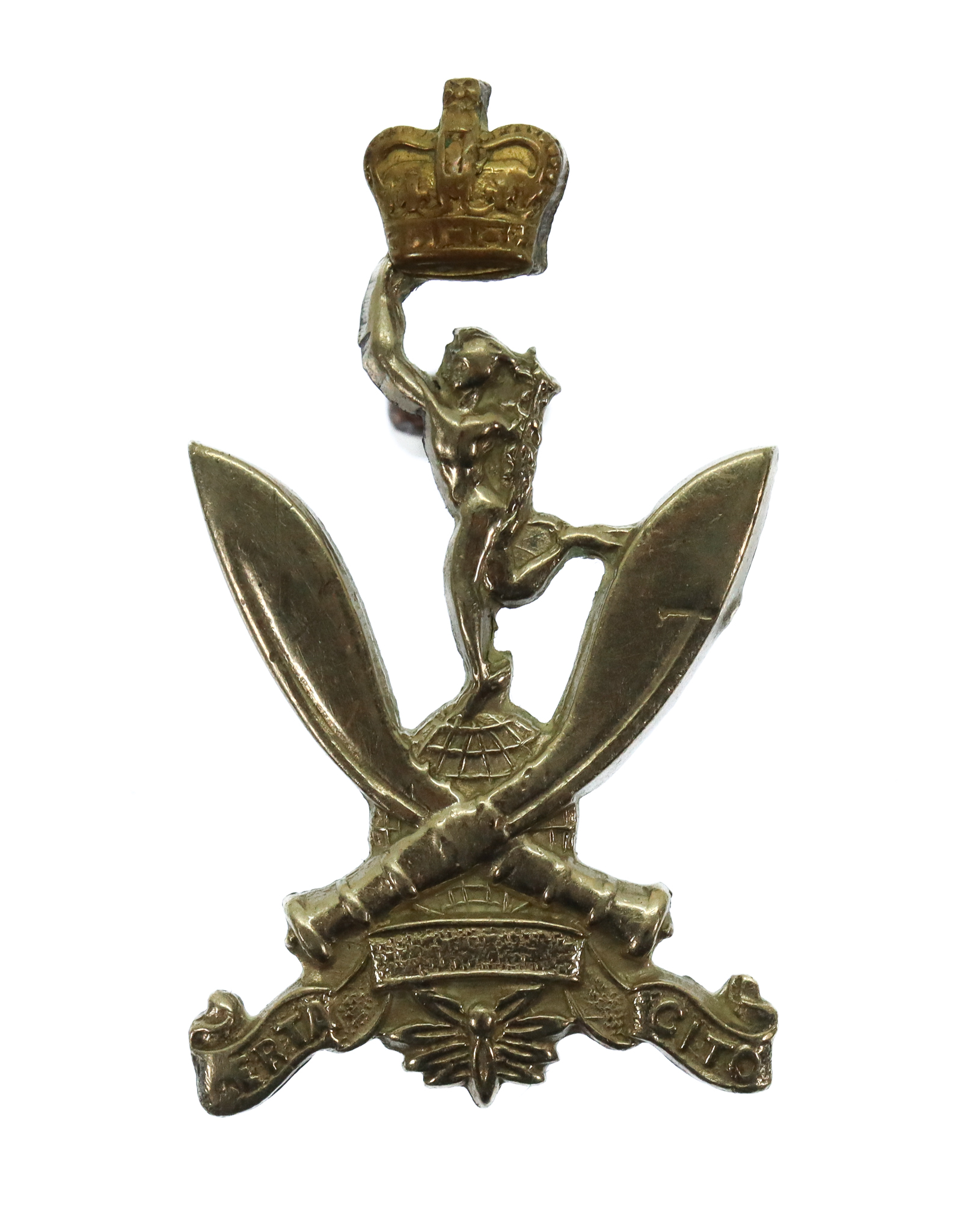 Queen's Gurkha Signals Bi-Metal Cap Badge - Queen's Crown