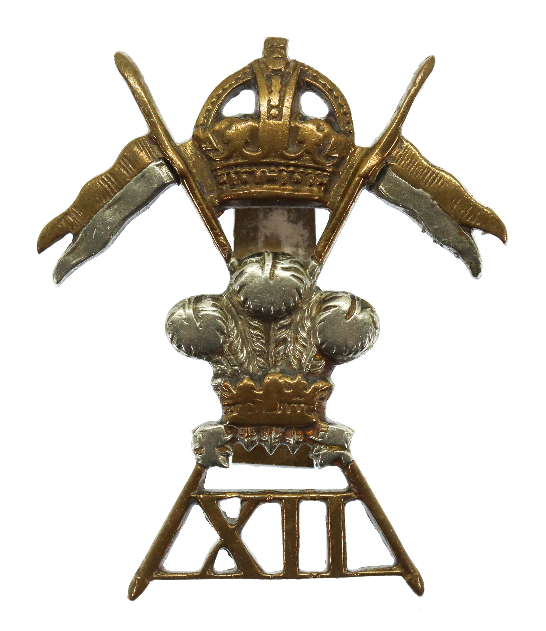12th Royal Lancers Cap Badge - King's Crown