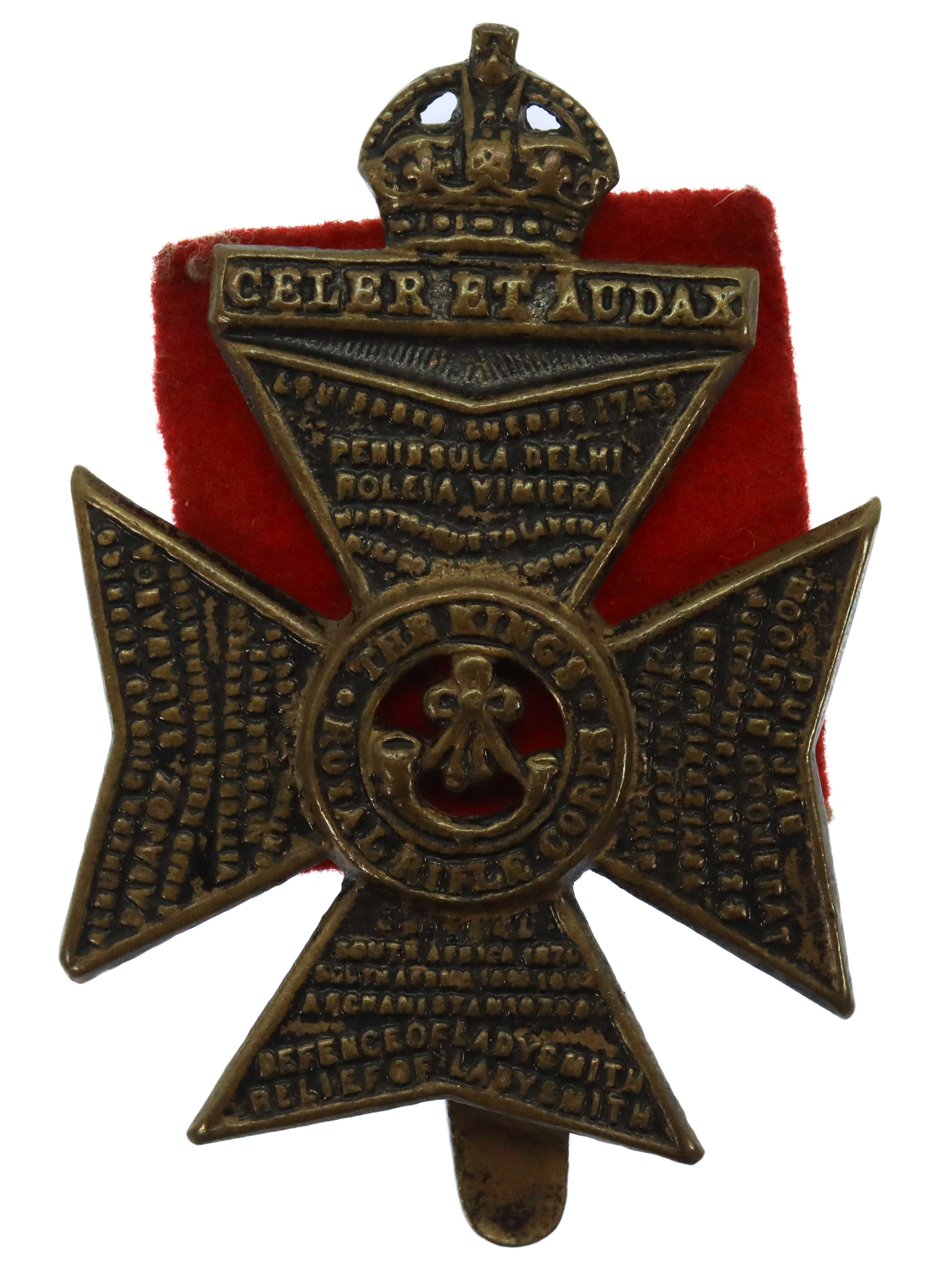 King's Royal Rifle Corps (K.R.R.C.) Cap Badge - King's Crown