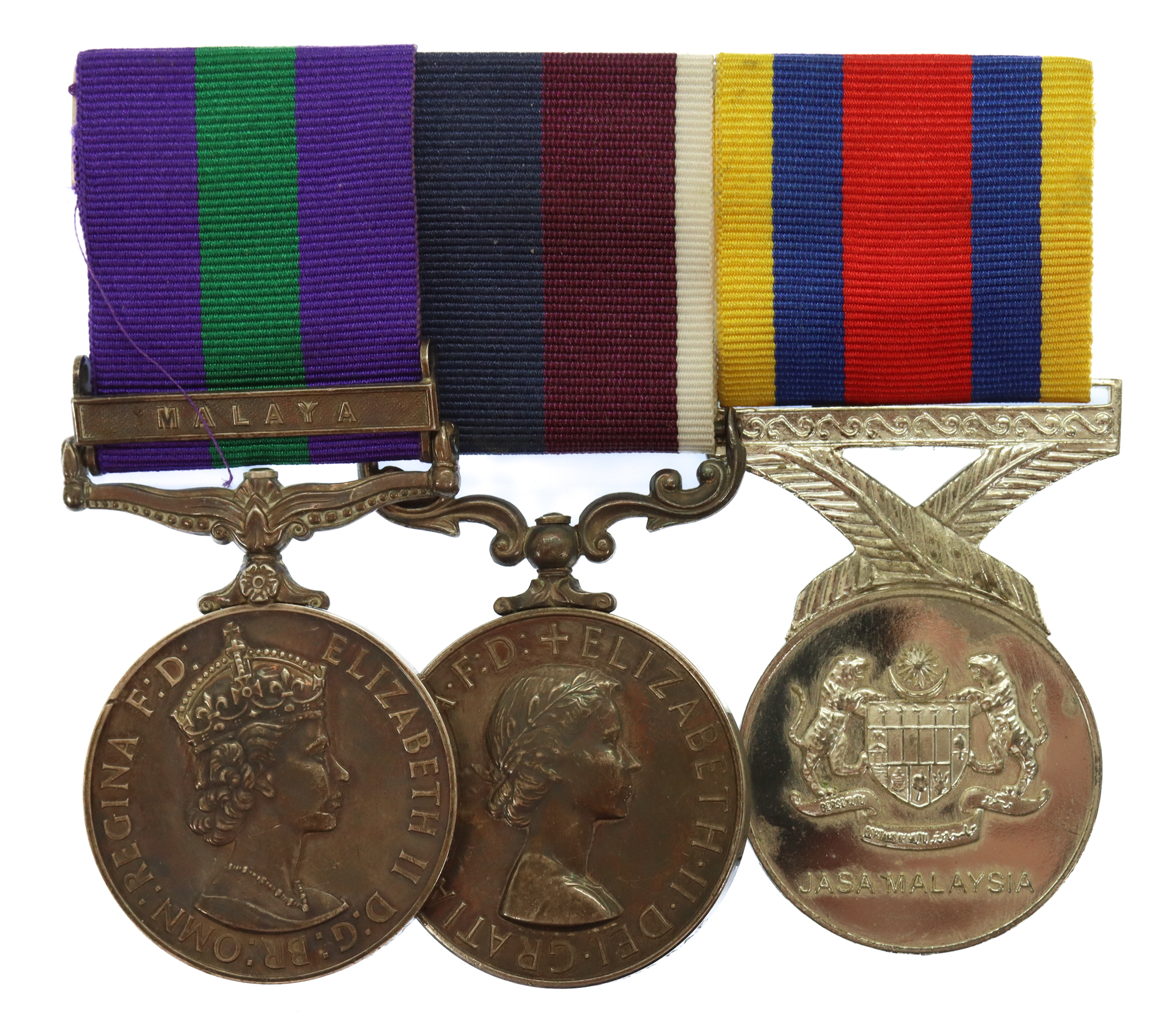 General Service Medal (Clasp - Malaya) and RAF Long Service & Good Conduct Medal Group of Three - Sgt. D.W. Bower, Royal Air Force