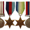 Naval General Service Medal (Clasp - Palestine 1936-1939) and WW2 Medal Group of Four - Canteen Manager L.H. Craddock, NAAFI and Royal Navy