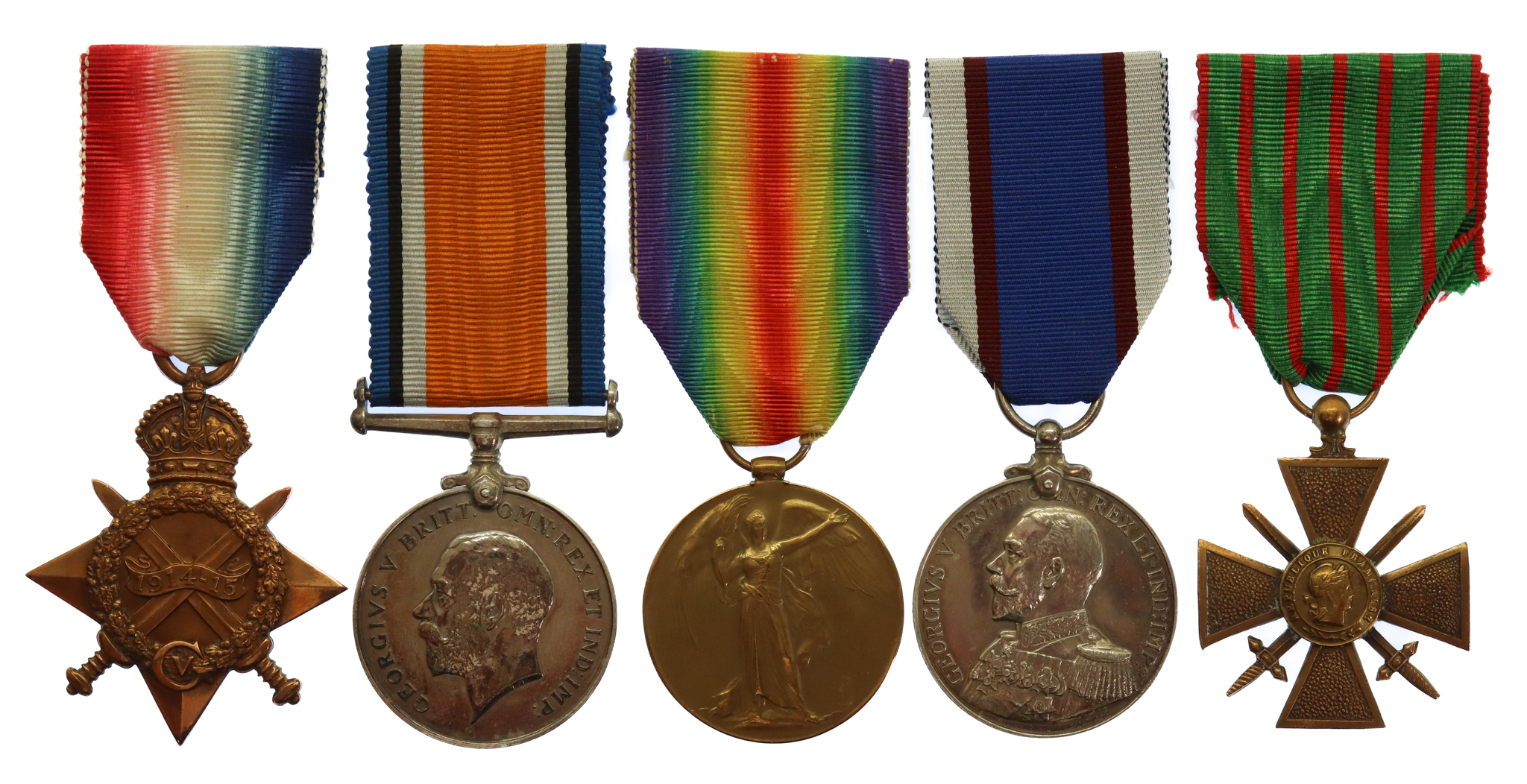 WW1 1914-15 Star Trio, RFR LS&GC and French Croix de Guerre Medal Group of Five - Leading Seaman A.G. Roberts, Royal Navy & Royal Fleet Reserve