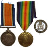 WW1 British War & Victory Medal Pair with Silver War Badge - Pte. W.F. Proudlove, Dorsetshire Regiment - Wounded