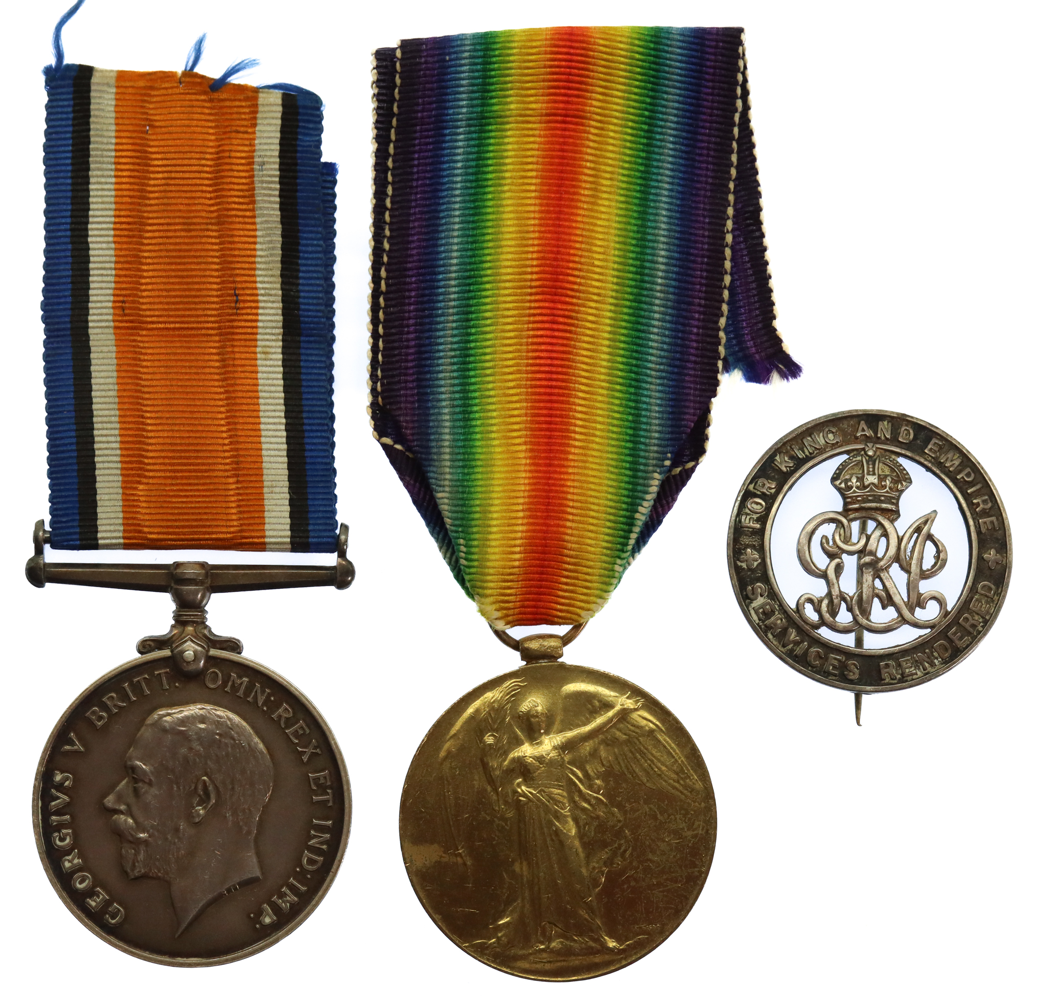 WW1 British War & Victory Medal Pair with Silver War Badge - Pte. W.F. Proudlove, Dorsetshire Regiment - Wounded