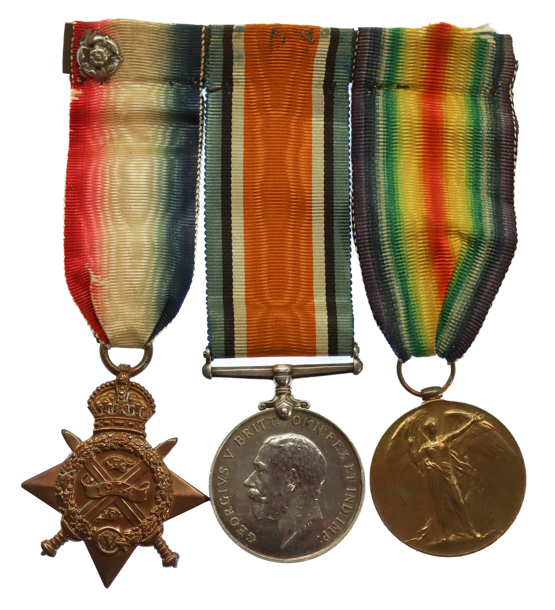 WW1 1914 Mons Star Medal Trio - Pte. R. Hussey, Somerset Light Infantry