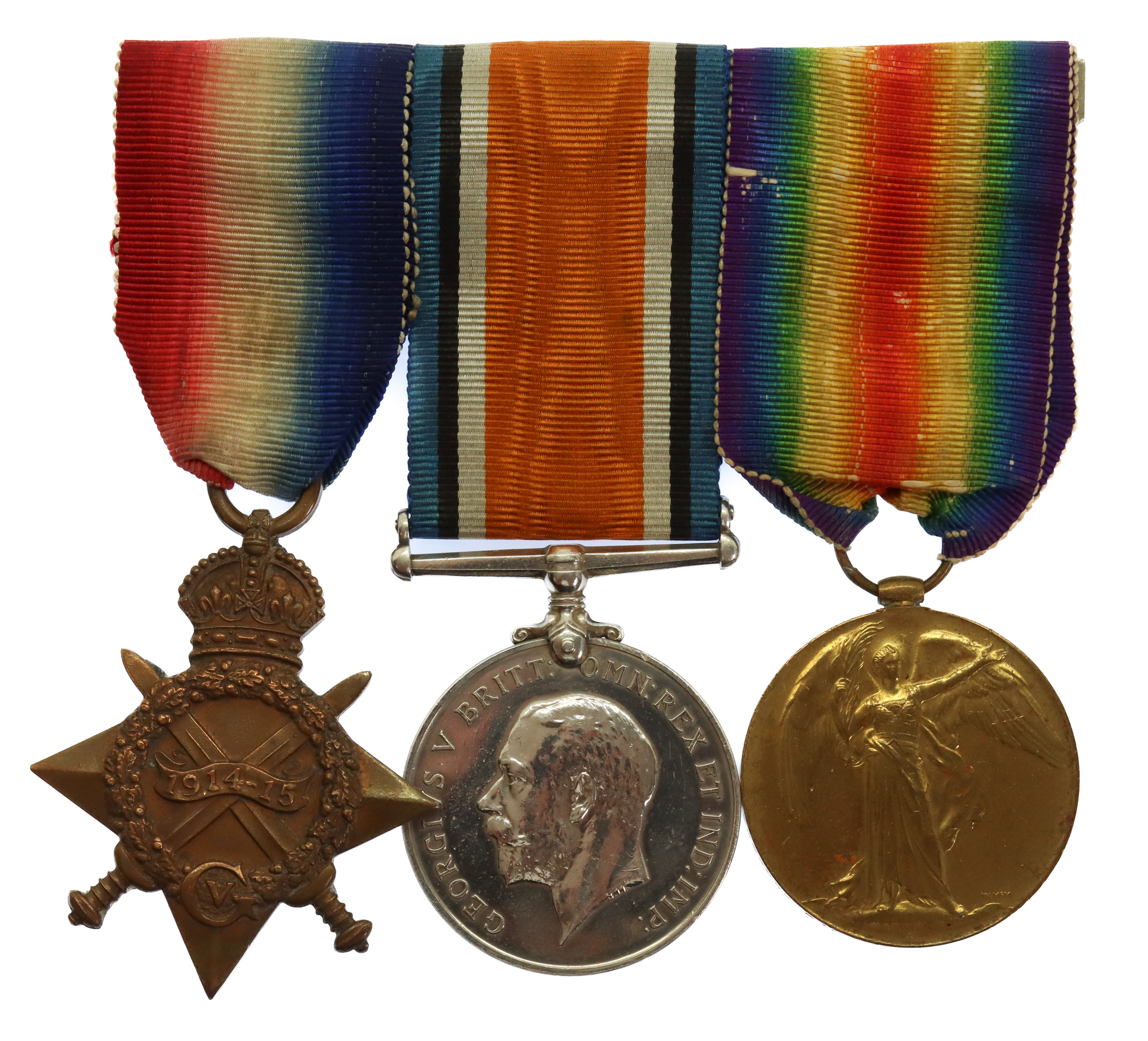 WW1 1914-15 Star Medal Trio - Pte. G. Woodbridge, Army Service Corps