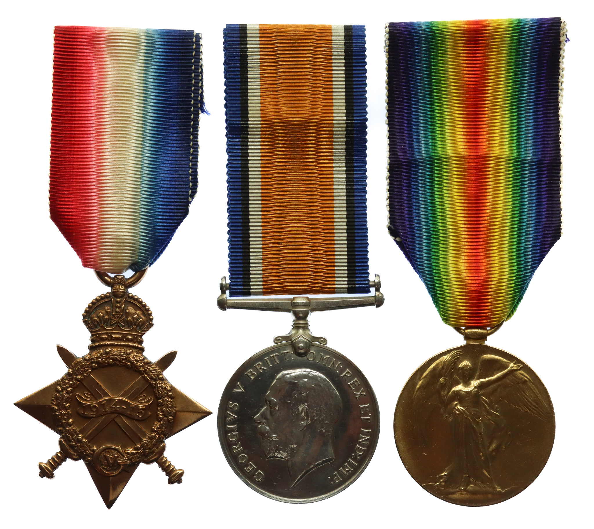 WW1 1914-15 Star Medal Trio - Probationary Flight Officer C.W.D. Outred, Royal Naval Air Service (formerly Able Seaman, RNVR)