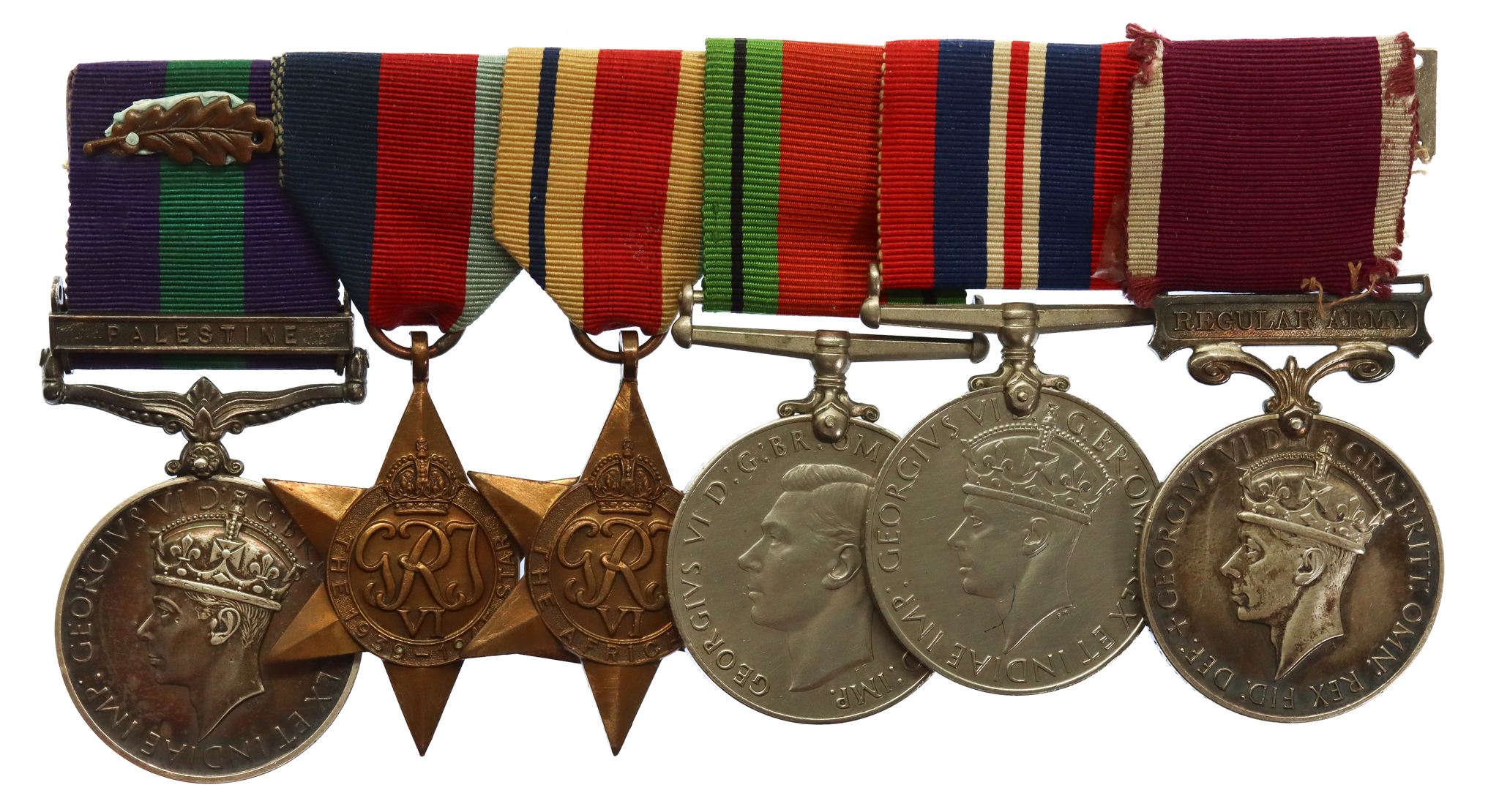 General Service Medal (Palestine) Mentioned in Despatches, WW2 and Long Service & Good Conduct Medal Group of Six - Lieut. Q.M. J.L. Callan, Royal Signals & R.E.M.E. (later Captain Q.M.)