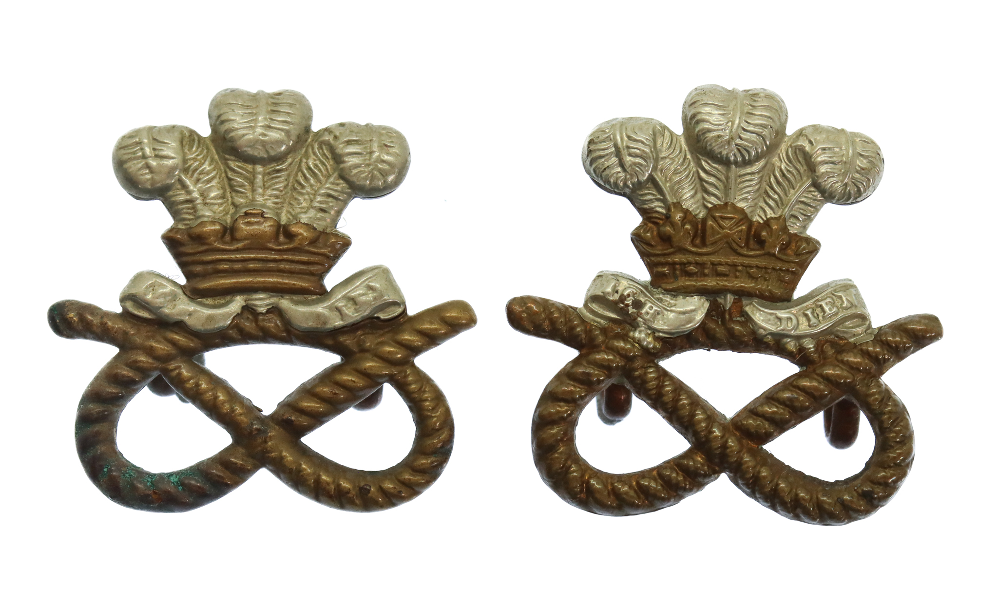 Pair of North Staffordshire Regiment Collar Badges