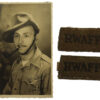 Pair of Royal West African Frontier Force RWAFF WW2 Cloth Slip on Shoulder Titles and Photos