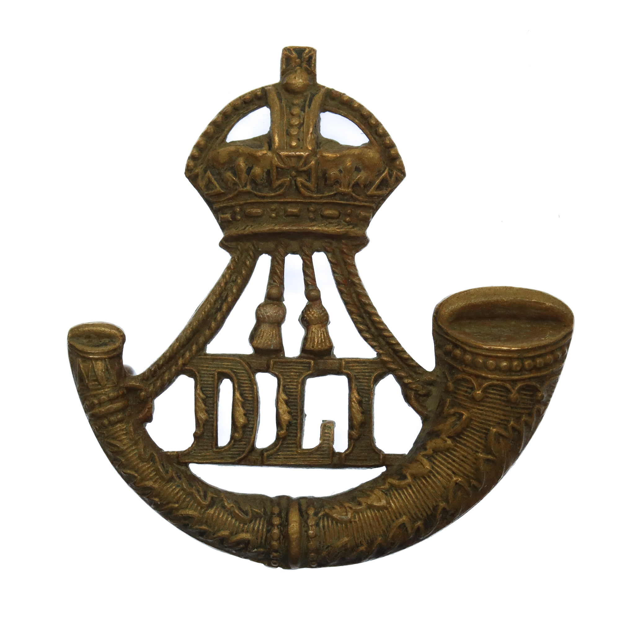 Durham Light Infantry (D.L.I.) Officer's Service Dress Collar Badge - King's Crown