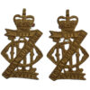 Pair of 13th/18th Royal Hussars Collar Badges - Queen's Crown