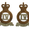 Pair of 4th Queen's Own Hussars Collar Badges - Queen's Crown