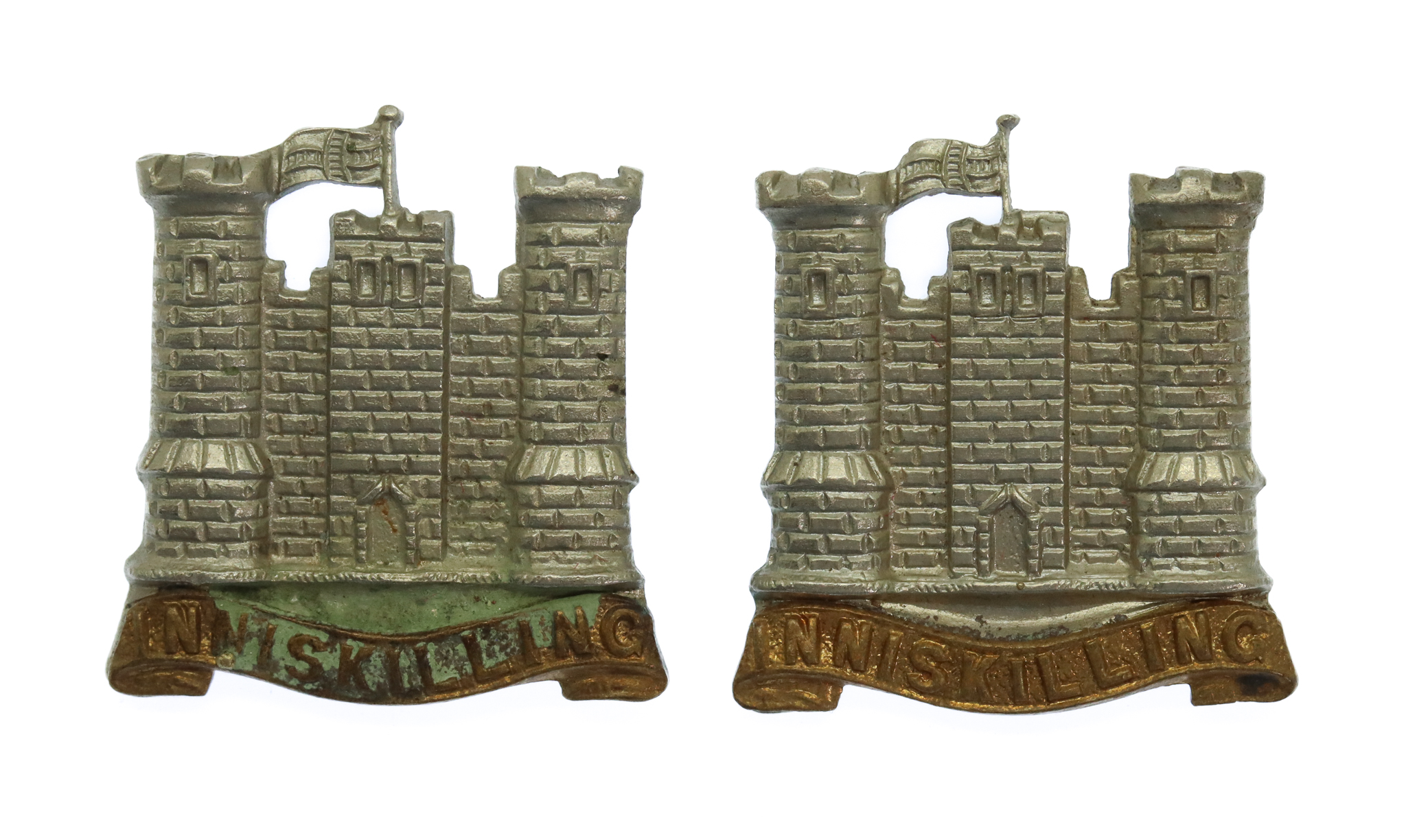 Pair of 5th Royal Inniskilling Dragoon Guards Collar Badges