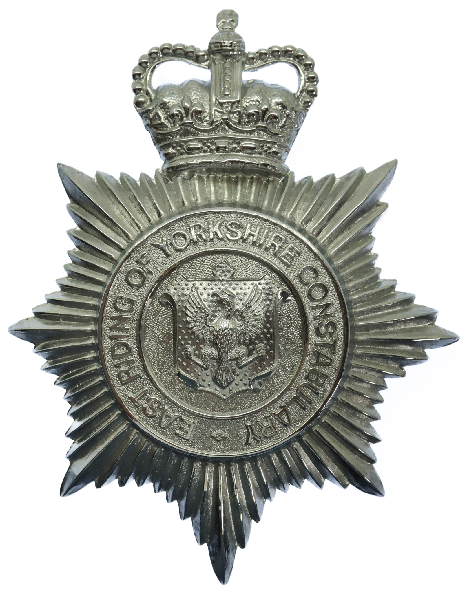 East Riding of Yorkshire Constabulary Helmet Plate - Queen's Crown