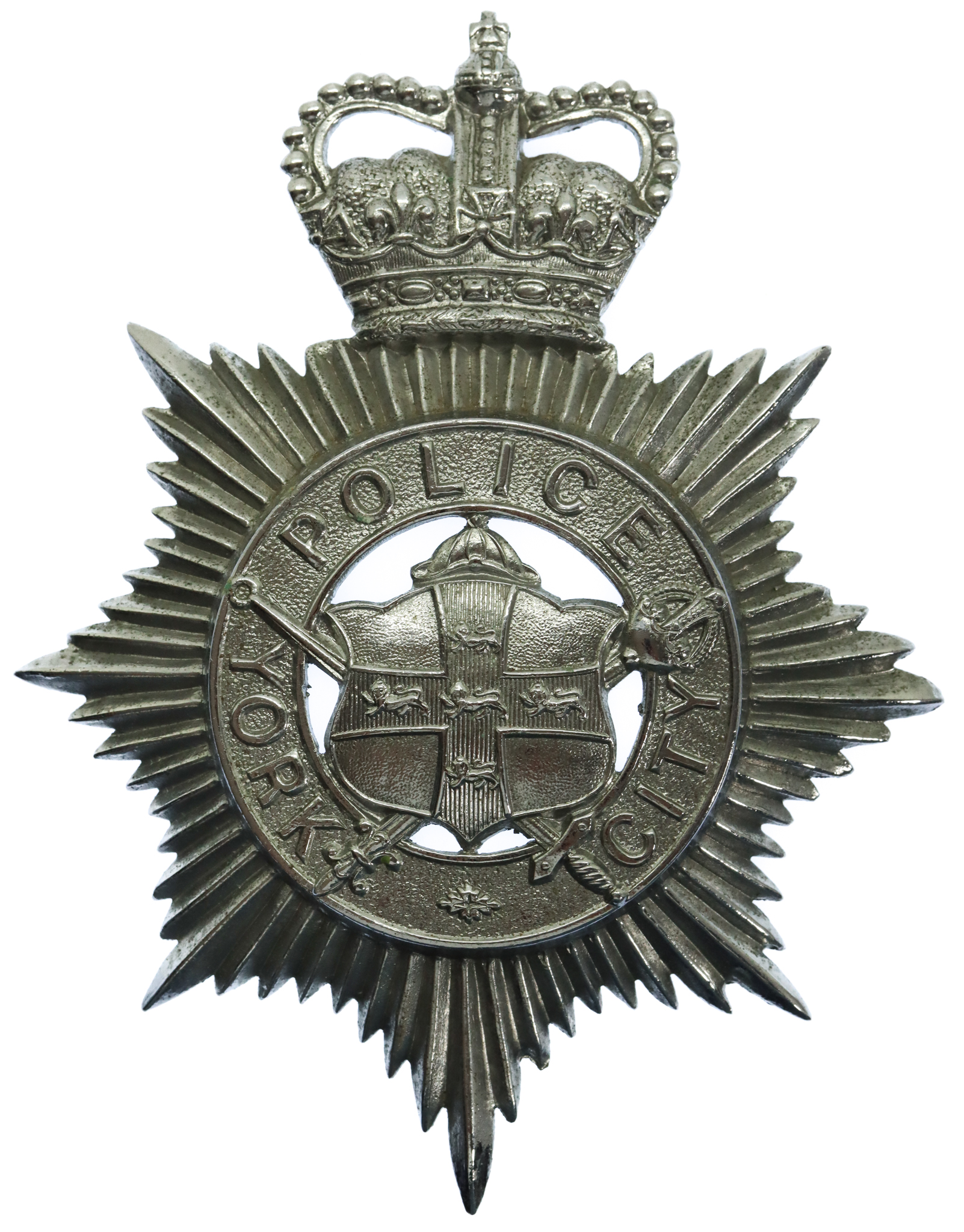 York City Police Helmet Plate - Queen's Crown 