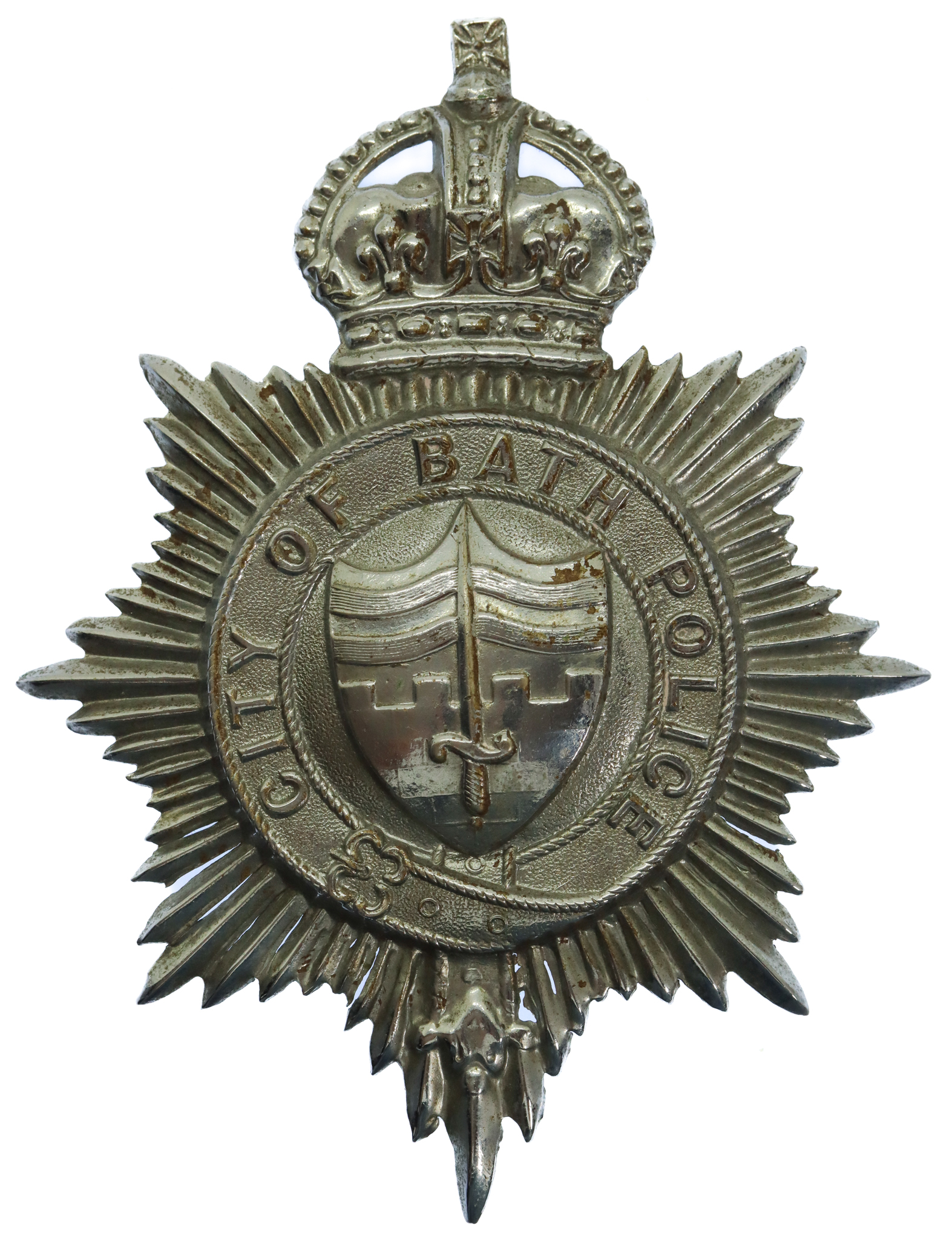 Bath City Police Helmet Plate - King's Crown