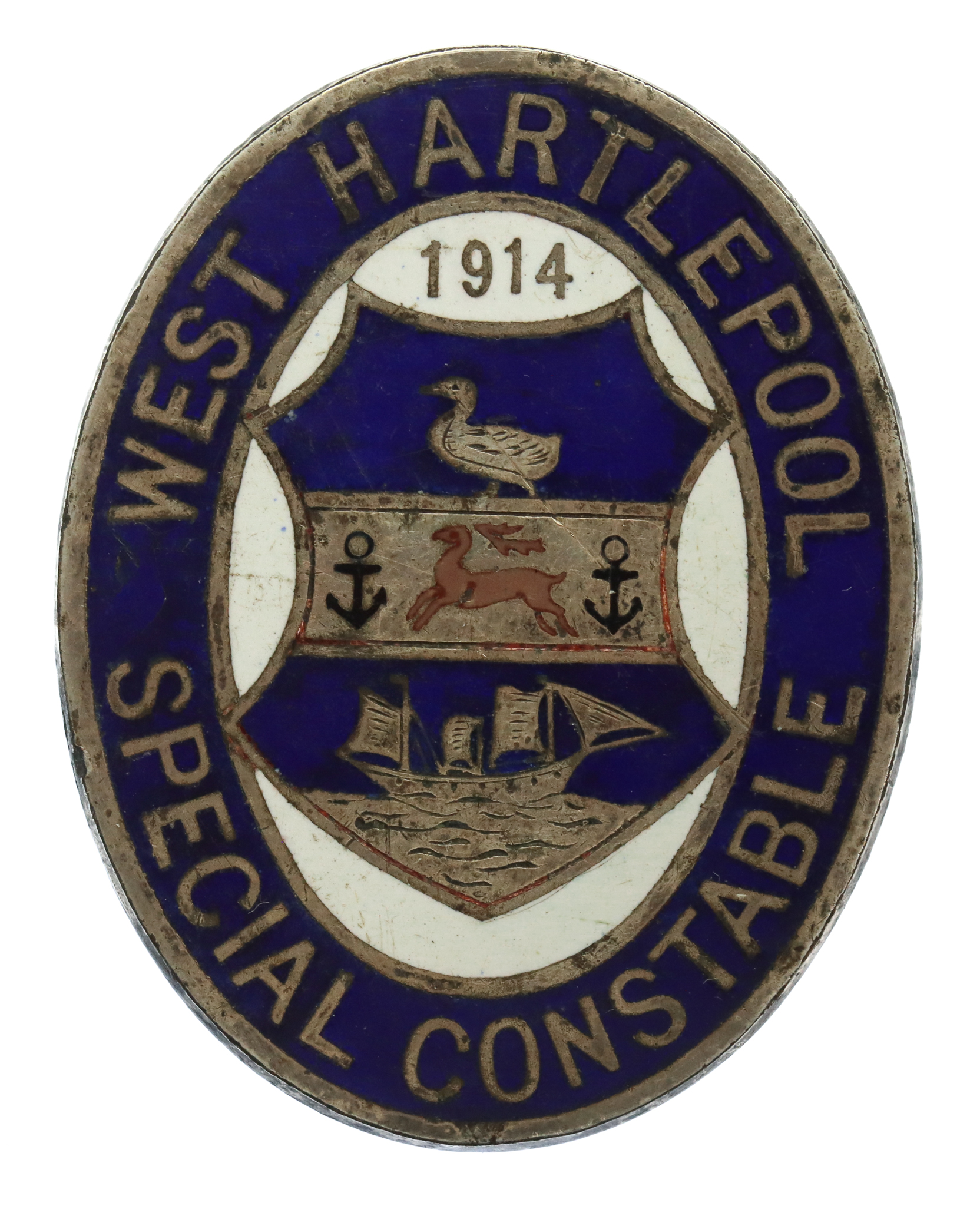 1914 West Hartlepool Special Constable Enamelled Lapel Badge