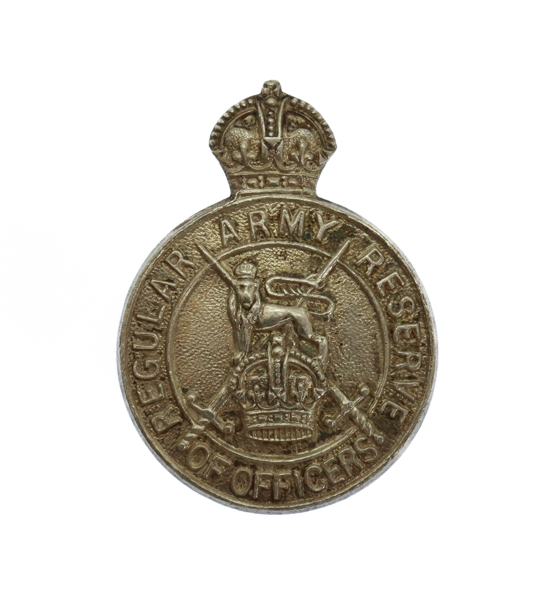 Regular Army Reserve of Officers 1953 Hallmarked Silver Lapel Badge - King's Crown