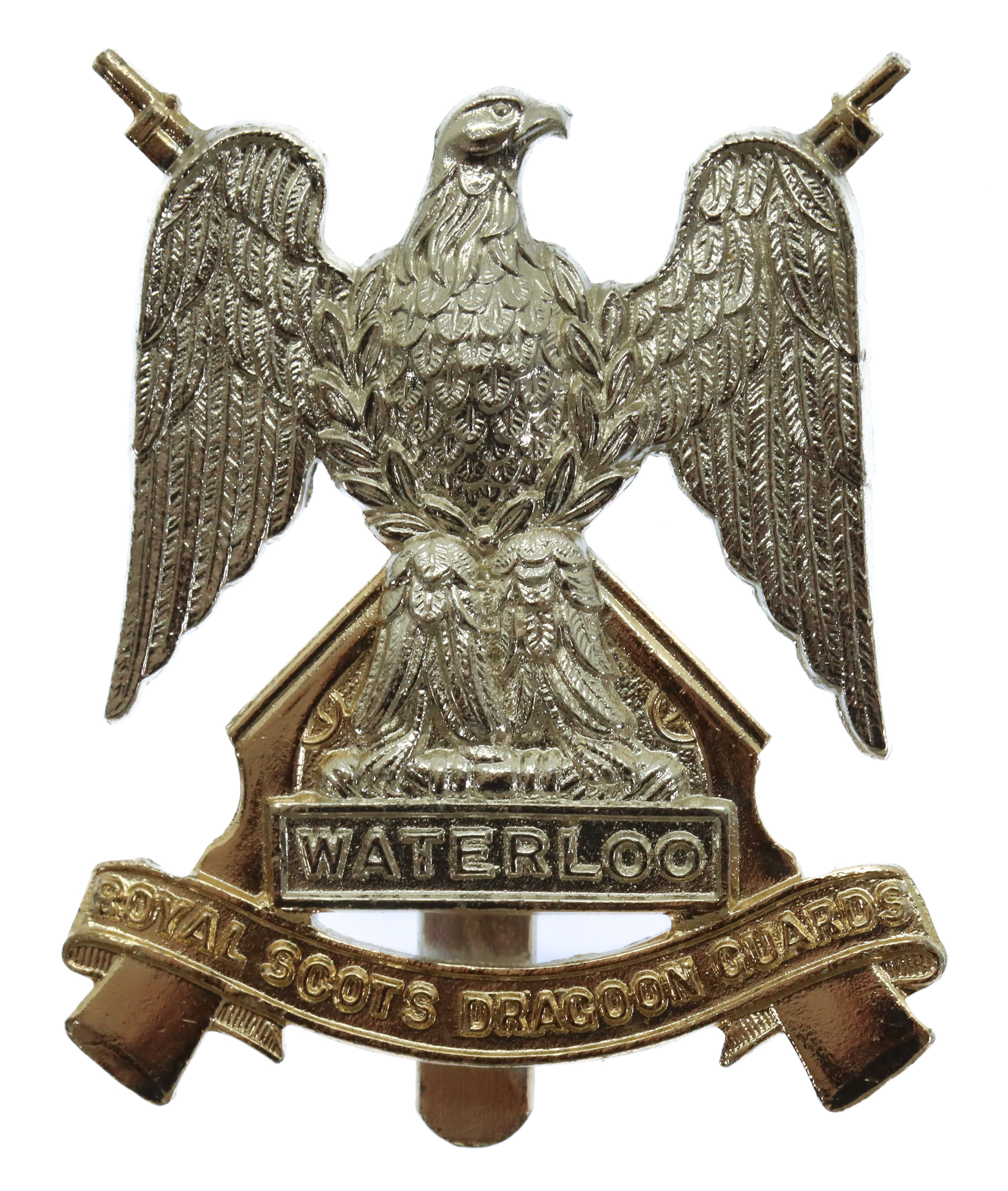 Royal Scots Dragoon Guards Anodised (Staybrite) Cap Badge