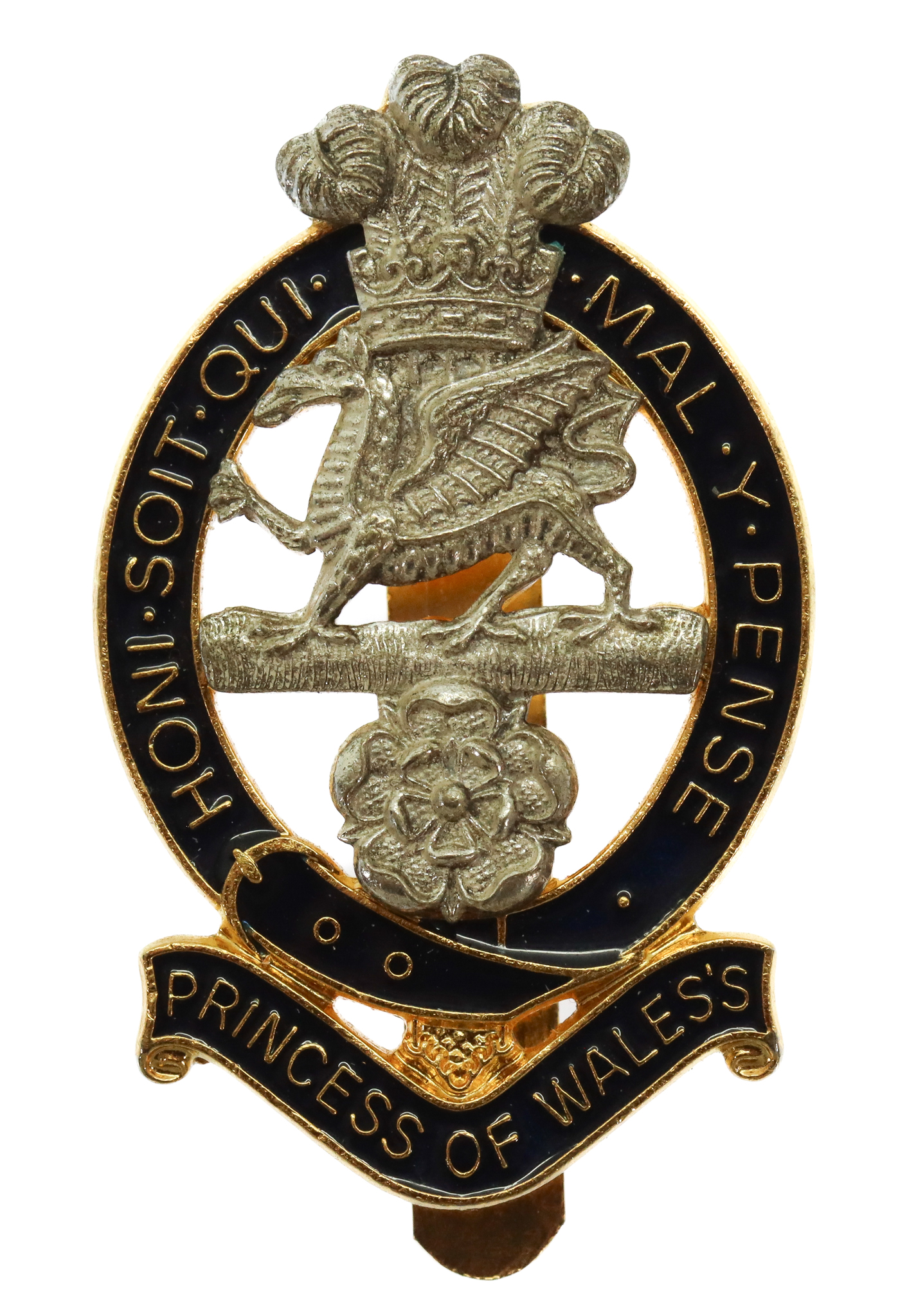 Princess of Wales's Royal Regiment Enamelled Cap Badge