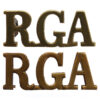 Pair of Royal Garrison Artillery (R.G.A.) Shoulder Titles