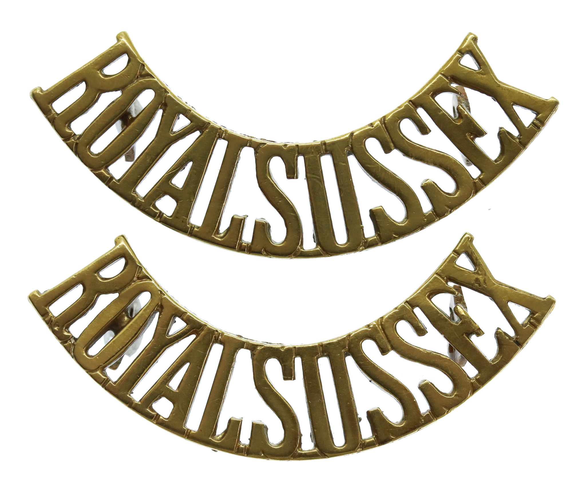 Pair of Royal Sussex Regiment (ROYAL SUSSEX) Shoulder Titles
