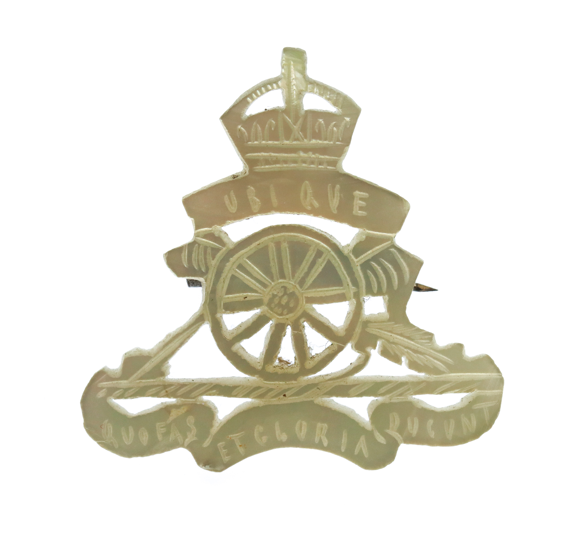 Royal Artillery Mother of Pearl Sweetheart Brooch 