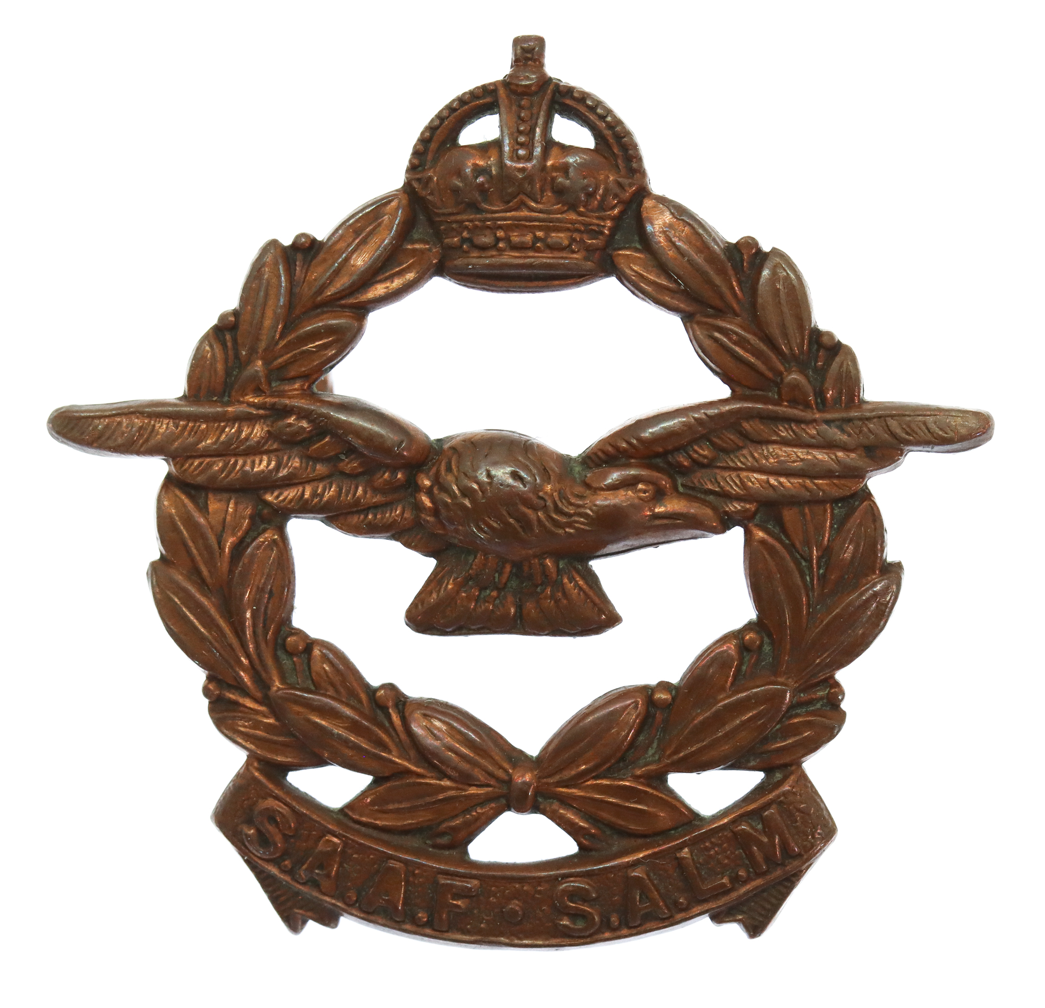 South African Air Force (S.A.A.F.) Cap Badge - King's Crown