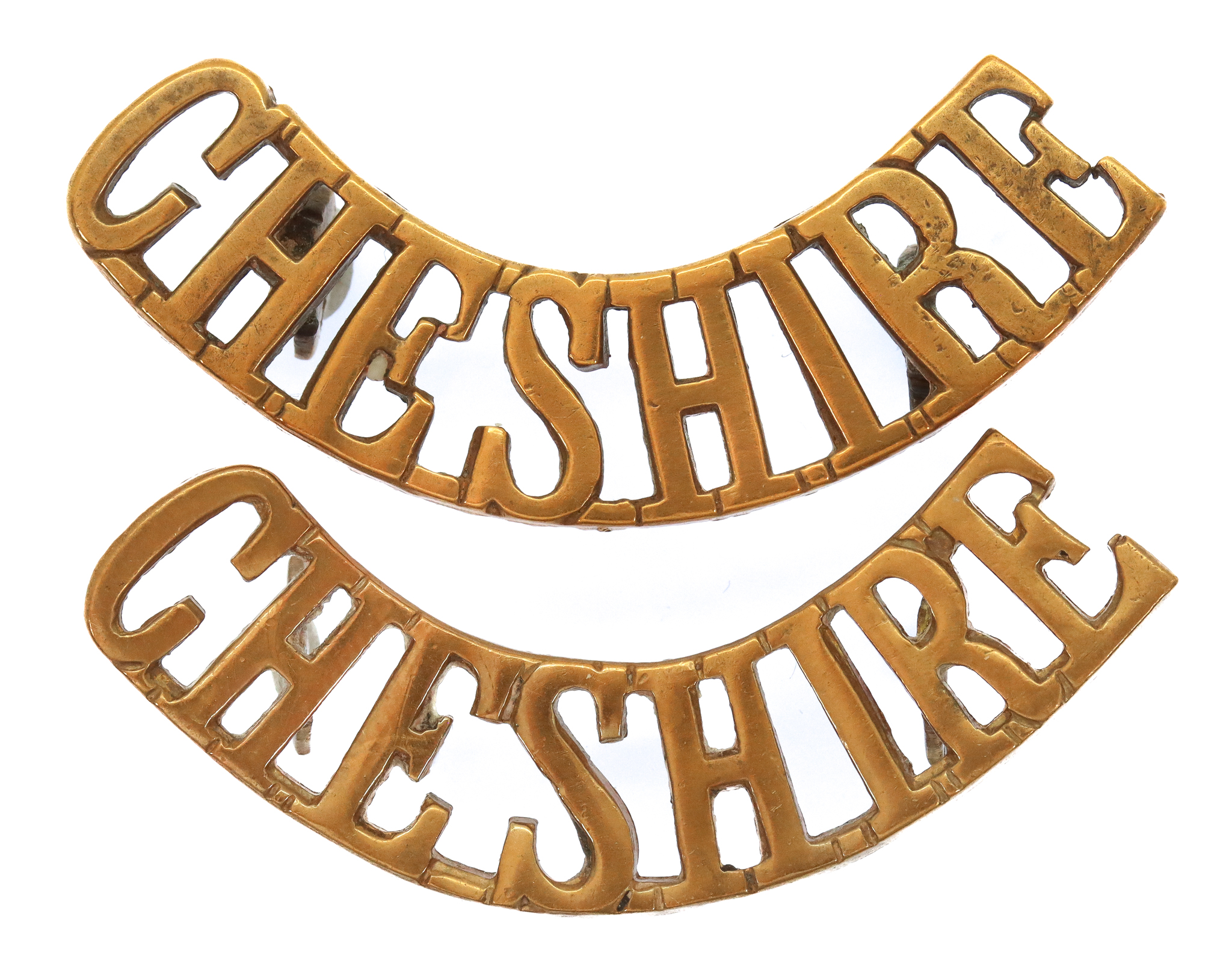 Pair of Cheshire Regiment (CHESHIRE) Shoulder Titles