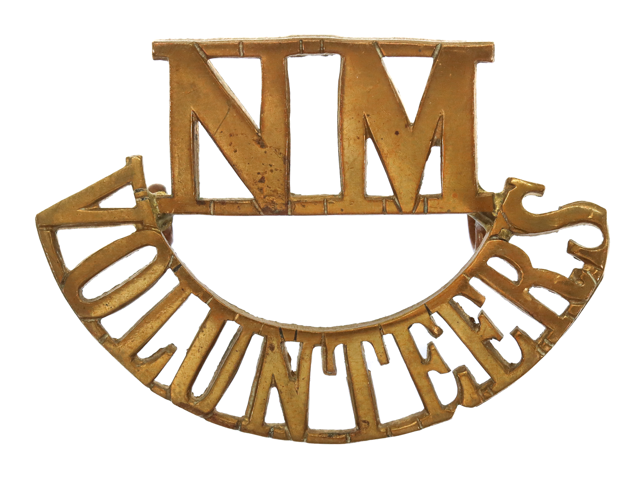 WW1 National Motor Volunteers VTC (NM/VOLUNTEERS) Shoulder Title