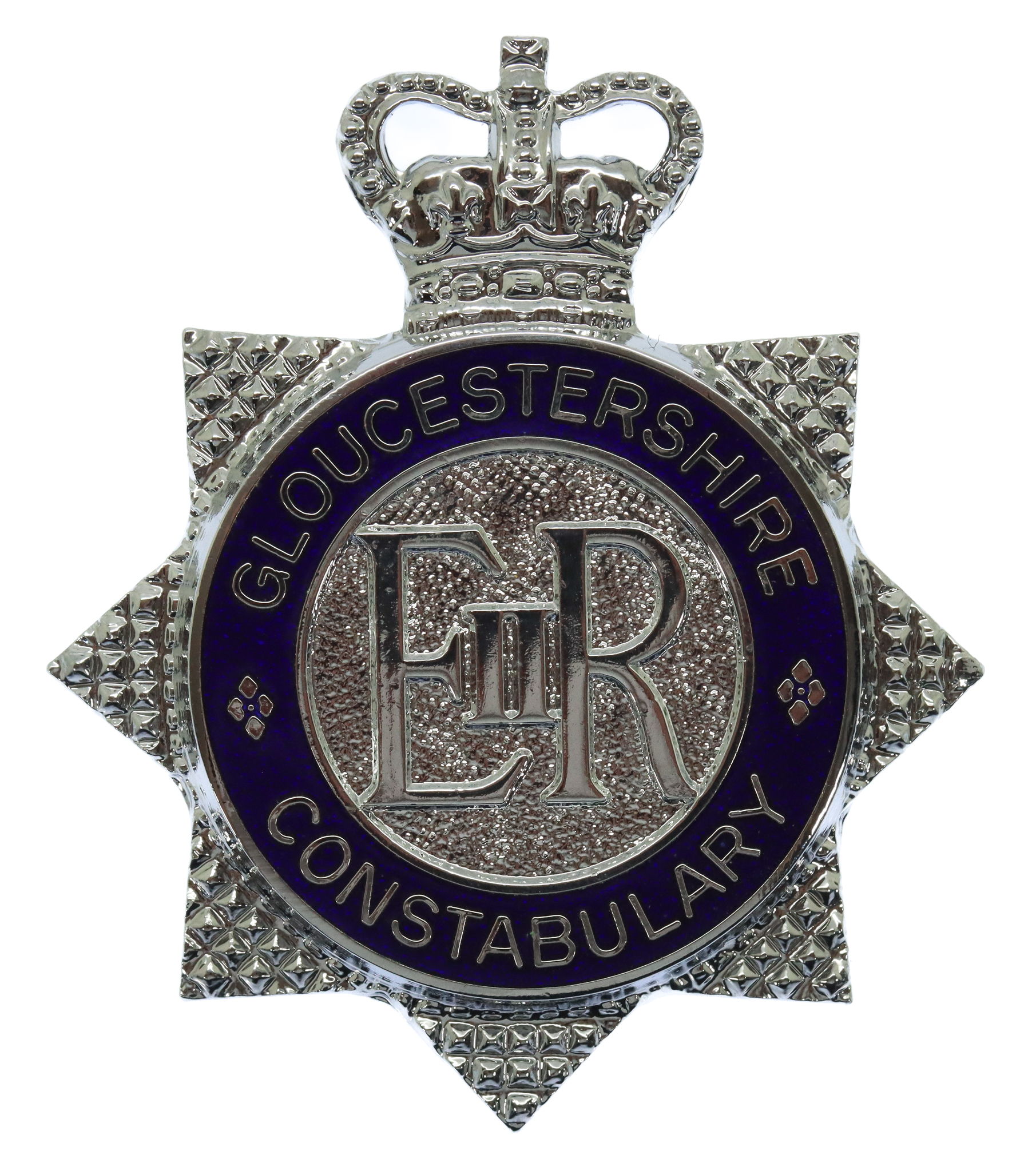 Gloucestershire Constabulary Enamelled Star Cap Badge - Queen's Crown