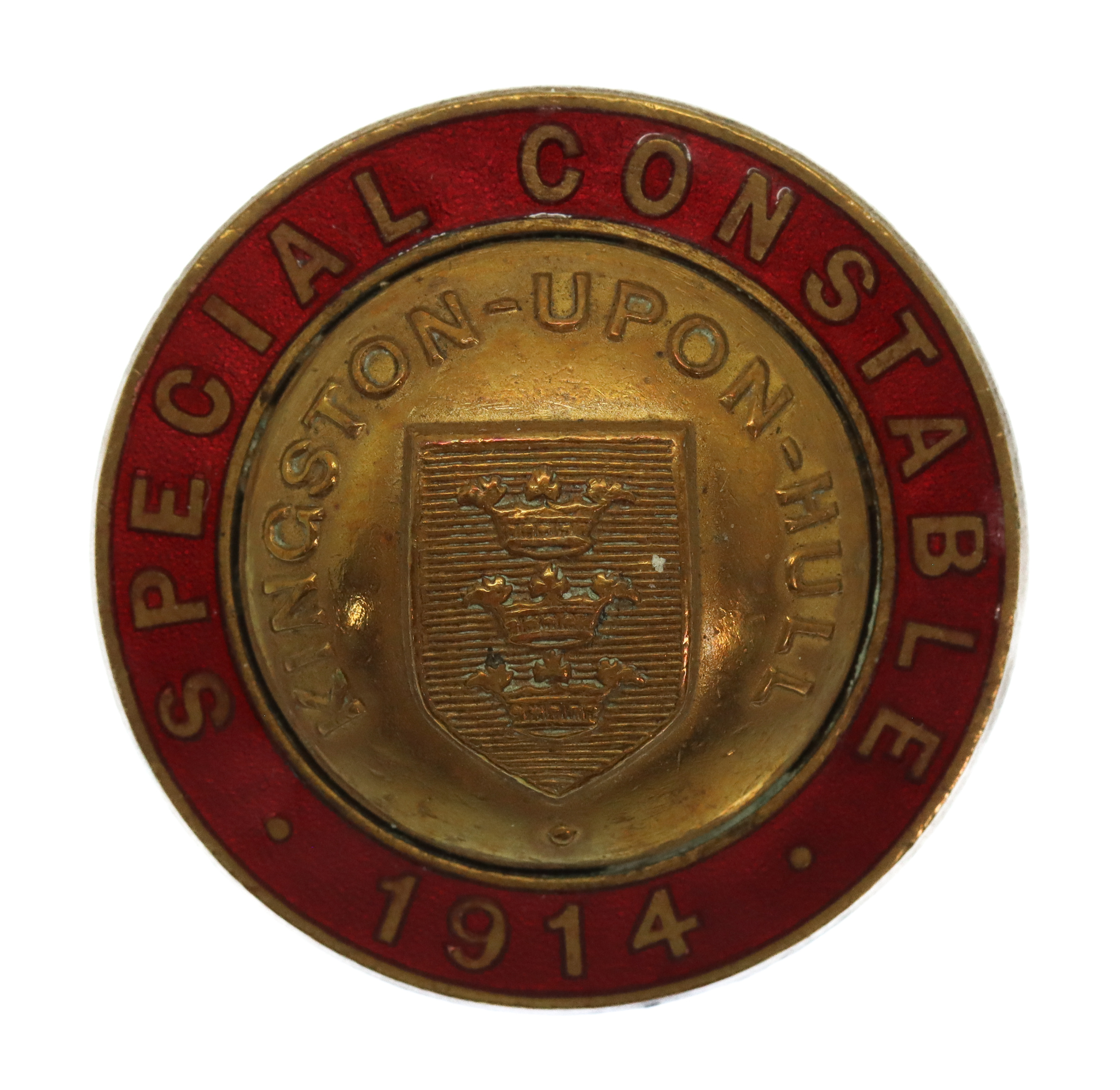 WW1 Kingston-upon-Hull Special Constable 1914 Enamelled Lapel/Cap Badge