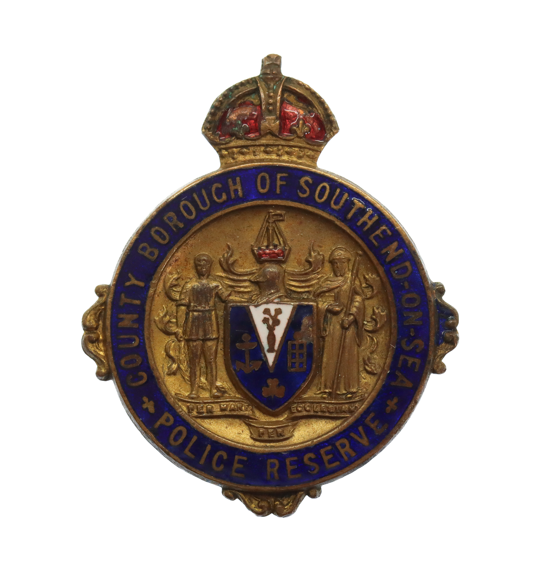 County Borough of Southend-on-Sea Police Reserve Enamelled Cap/Lapel Badge - King's Crown
