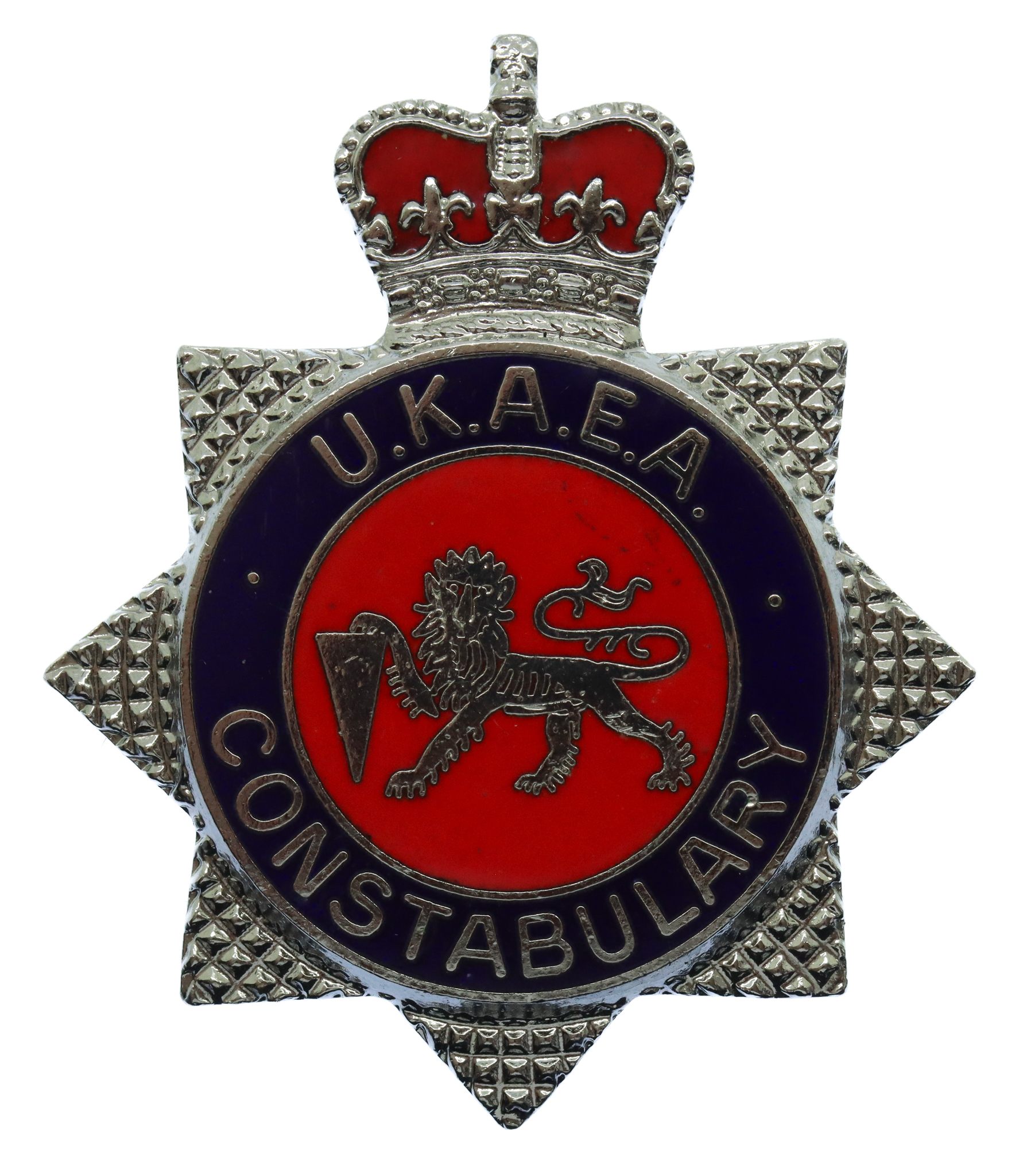United Kingdom Atomic Energy Authority (U.K.A.E.A.) Police Enamelled Cap Badge - Queen's Crown