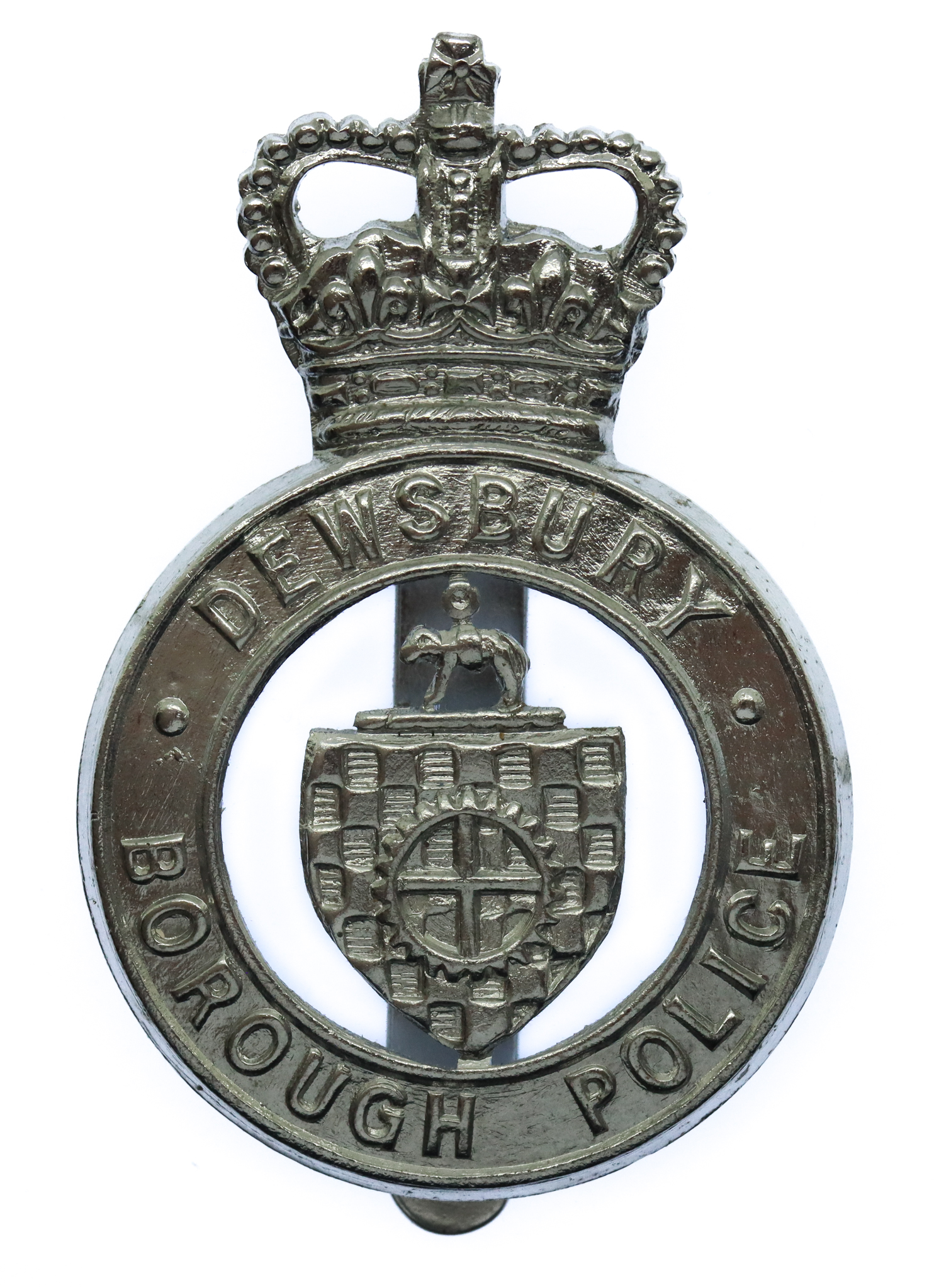 Dewsbury Borough Police Cap Badge - Queen's Crown (Voided Centre)