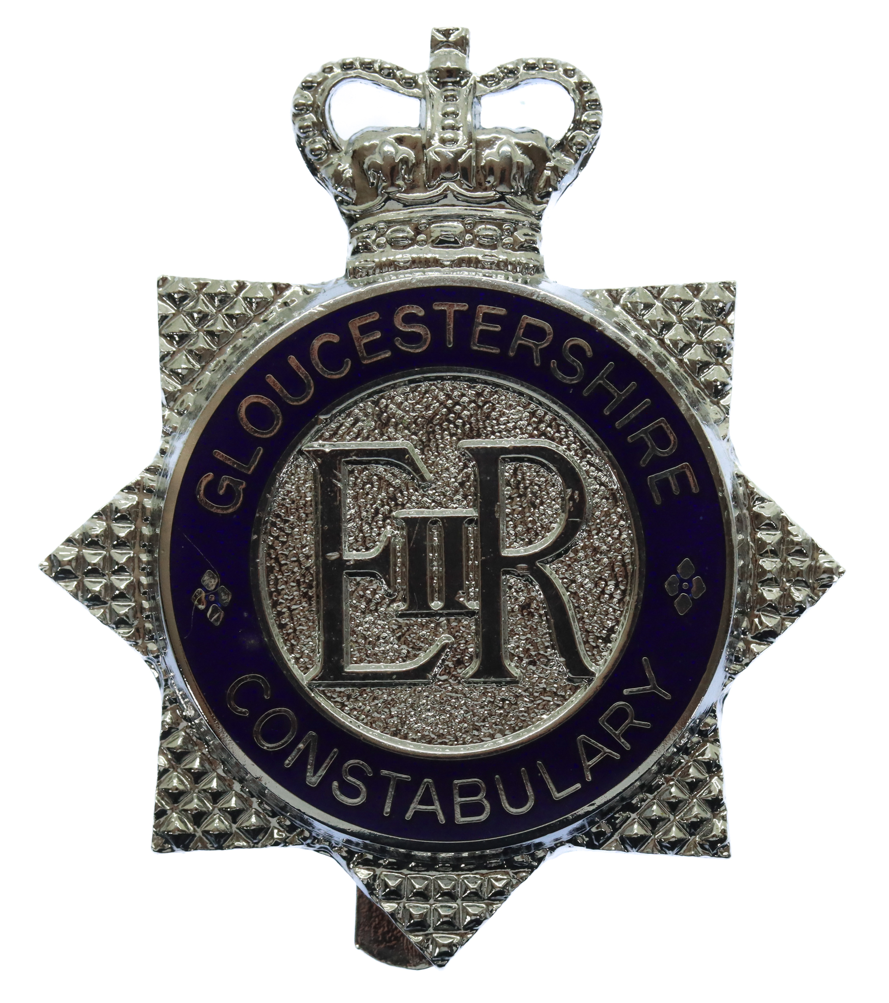 Gloucestershire Constabulary Enamelled Star Cap Badge - Queen's Crown