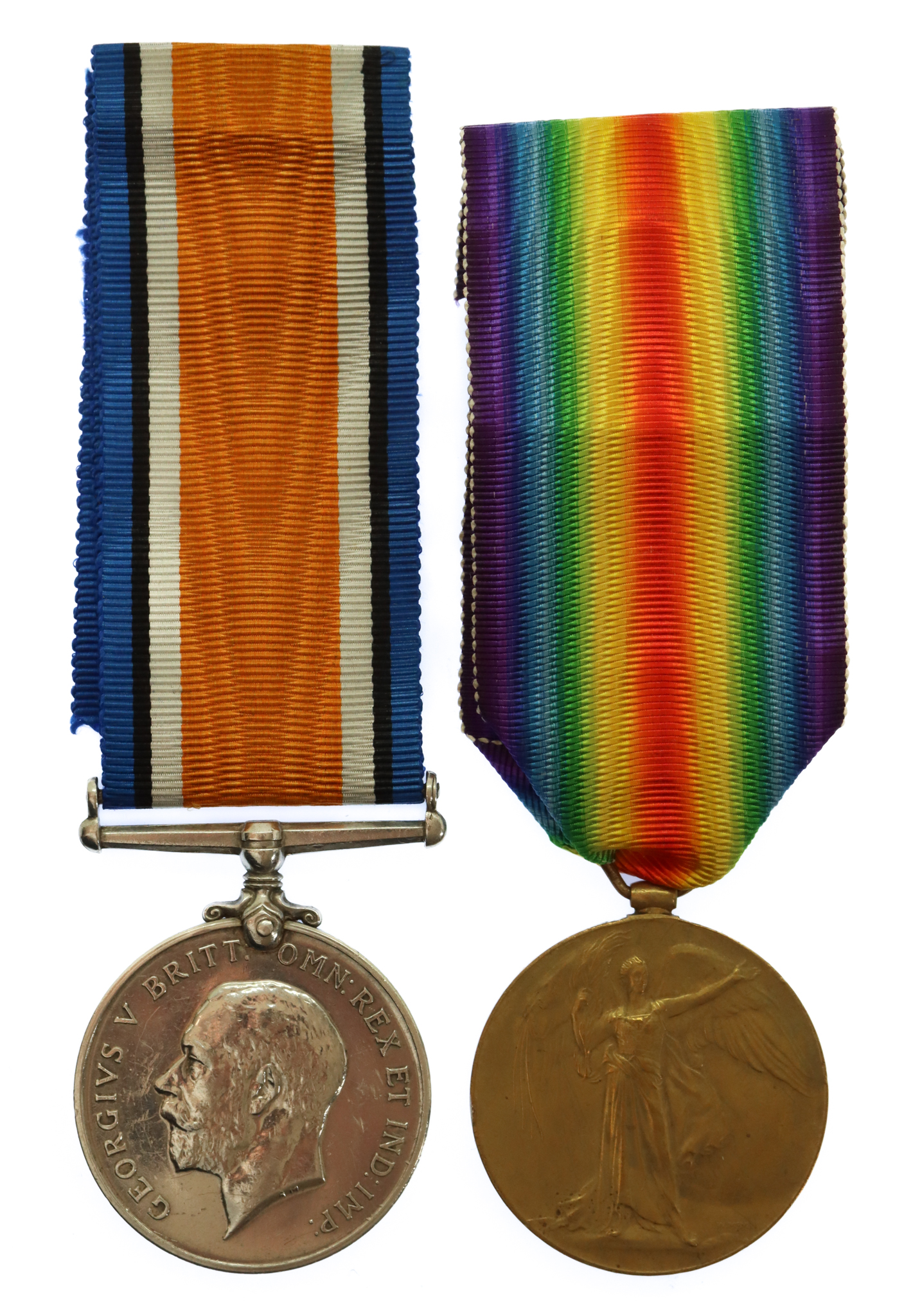 WW1 British War & Victory Medal Pair - Pte. G.R. Skellett, Royal Scots - Wounded