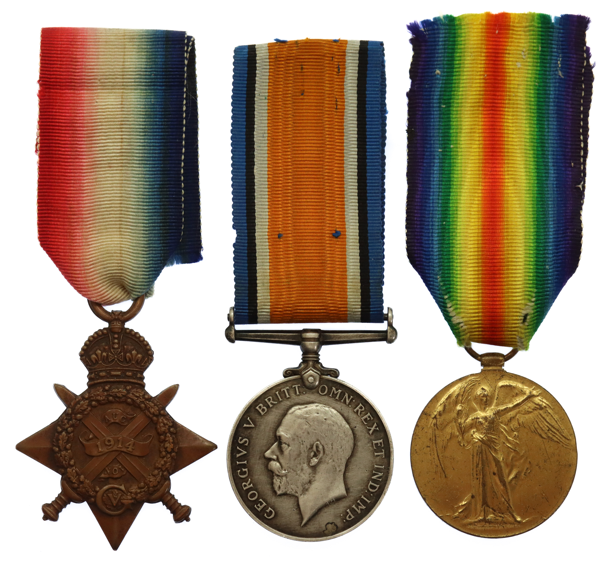 WW1 1914 Mons Star Medal Trio - Pte. A. Spelman, 2nd Bn. South Lancashire Regiment - Wounded