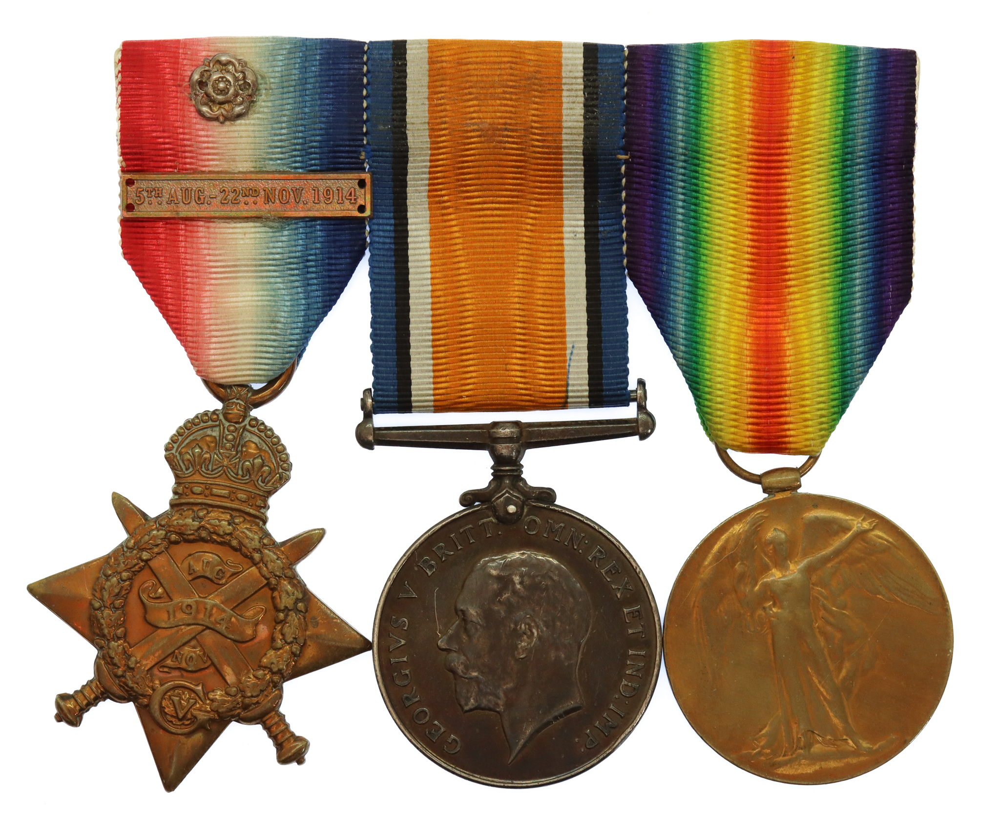 WW1 1914 Mons Star Medal Trio - Dvr. T. Randall, Royal Field Artillery